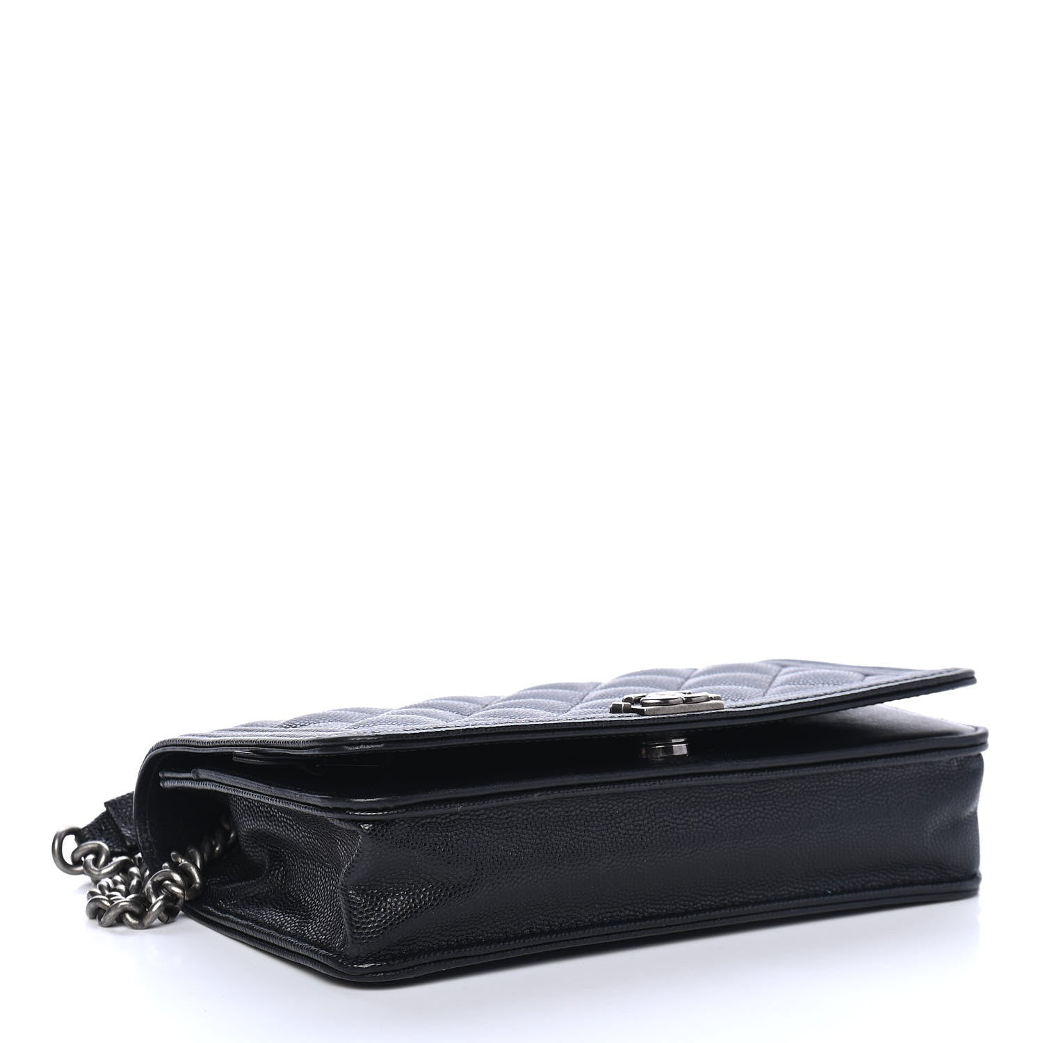 Chanel Caviar Quilted Boy Wallet On Chain WOC Black 3 of 5