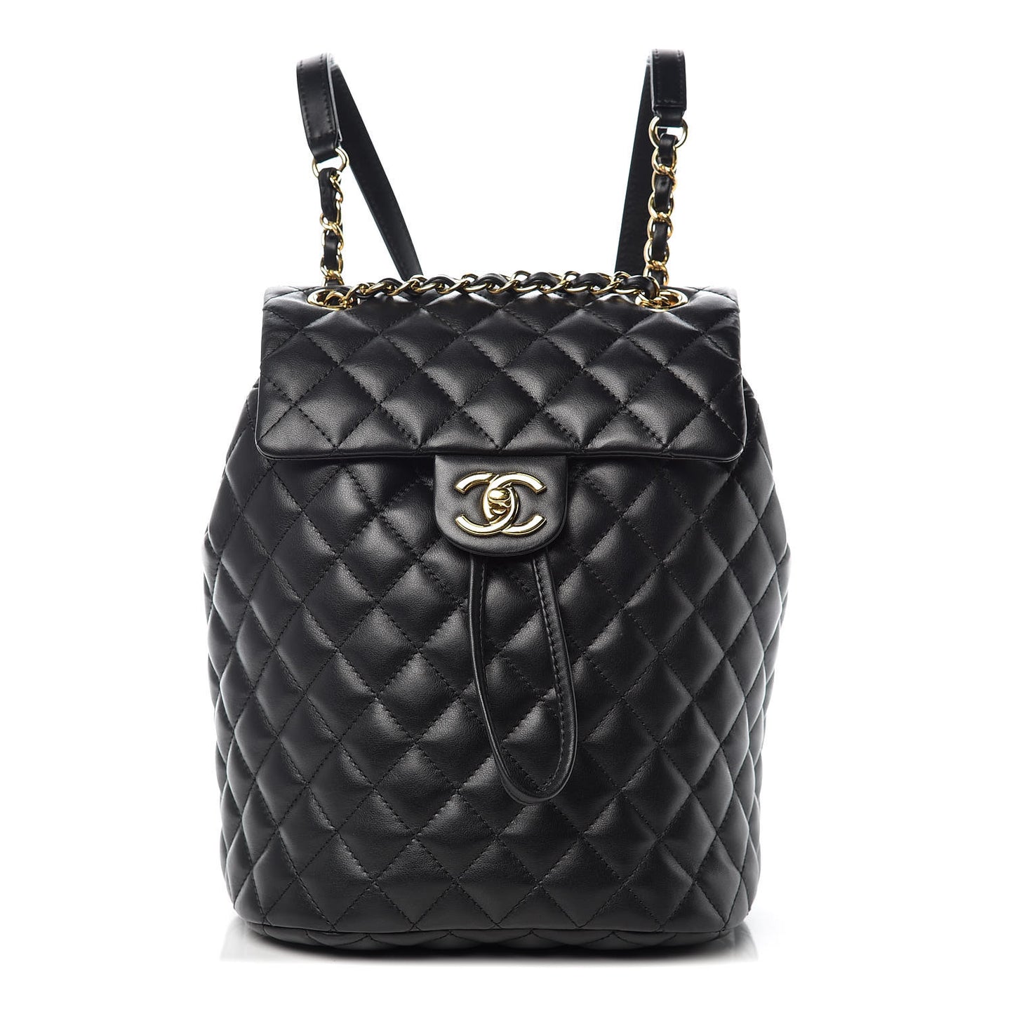 Calfskin Quilted Small Urban Spirit Backpack Black