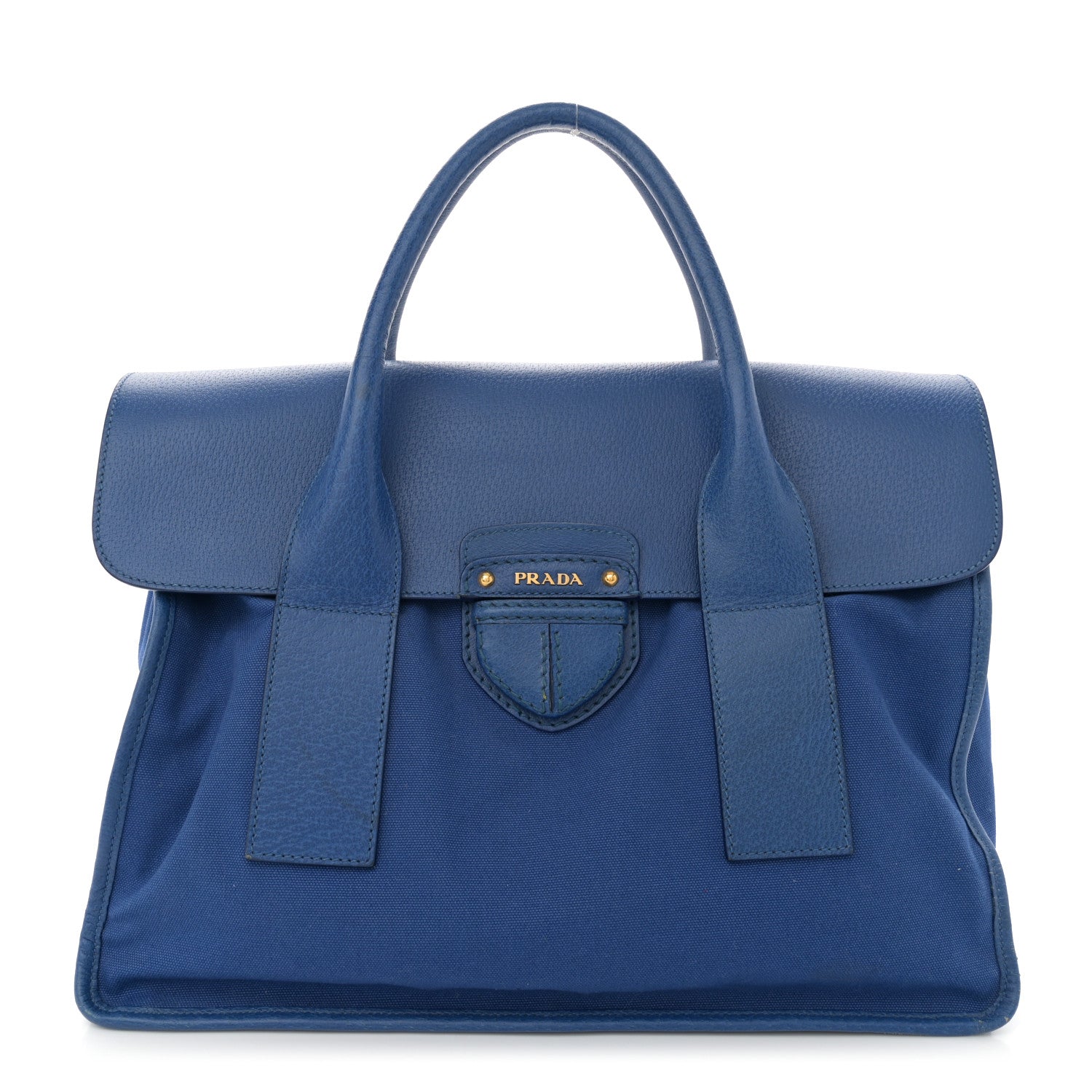 Prada Canapa Cinghiale Flap Tote Royal 1 of 13