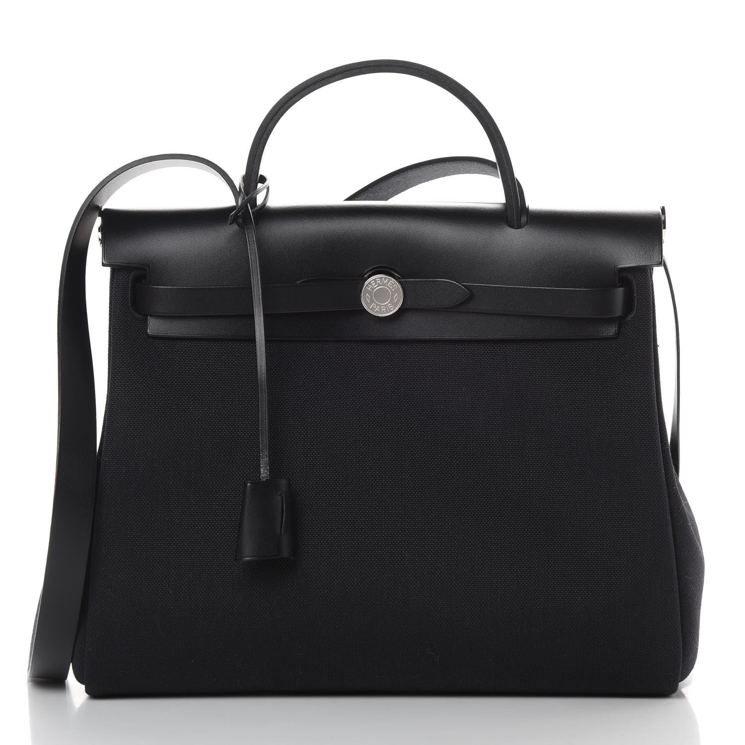 Hermes Military Toile Vache Hunter Herbag Zip PM 31 Black 3 of 12