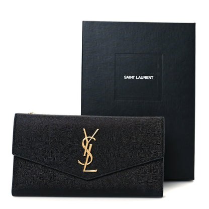 Saint Laurent Grain De Poudre Monogram Uptown Wallet Black 21 of 22