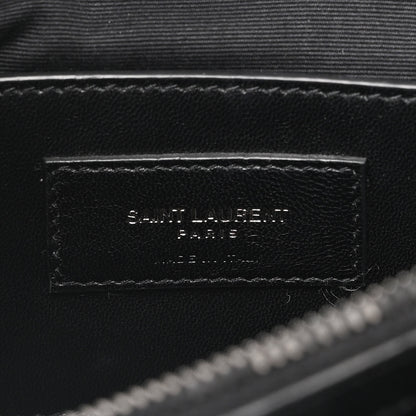 Saint Laurent Sheepskin Matelasse Chevron Monogram Monochrome Medium College Bag Black 6 of 10