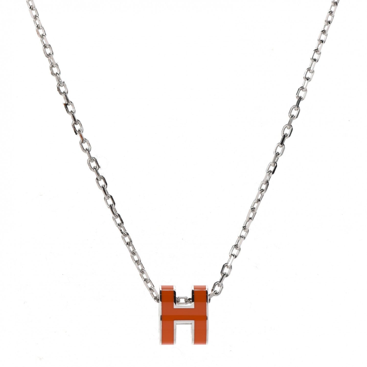Hermes Palladium Mini Pop H Necklace Orange Graffiti 3 of 7