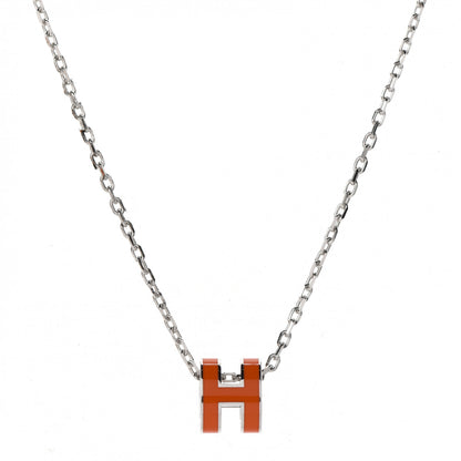 Hermes Palladium Mini Pop H Necklace Orange Graffiti 3 of 7
