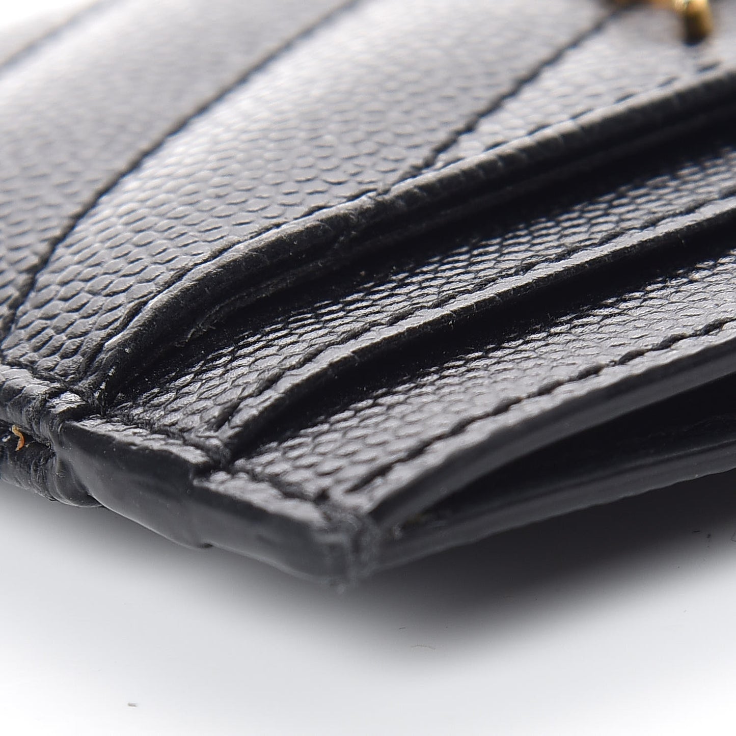 Grain De Poudre Matelasse Chevron Monogram Credit Card Case Black