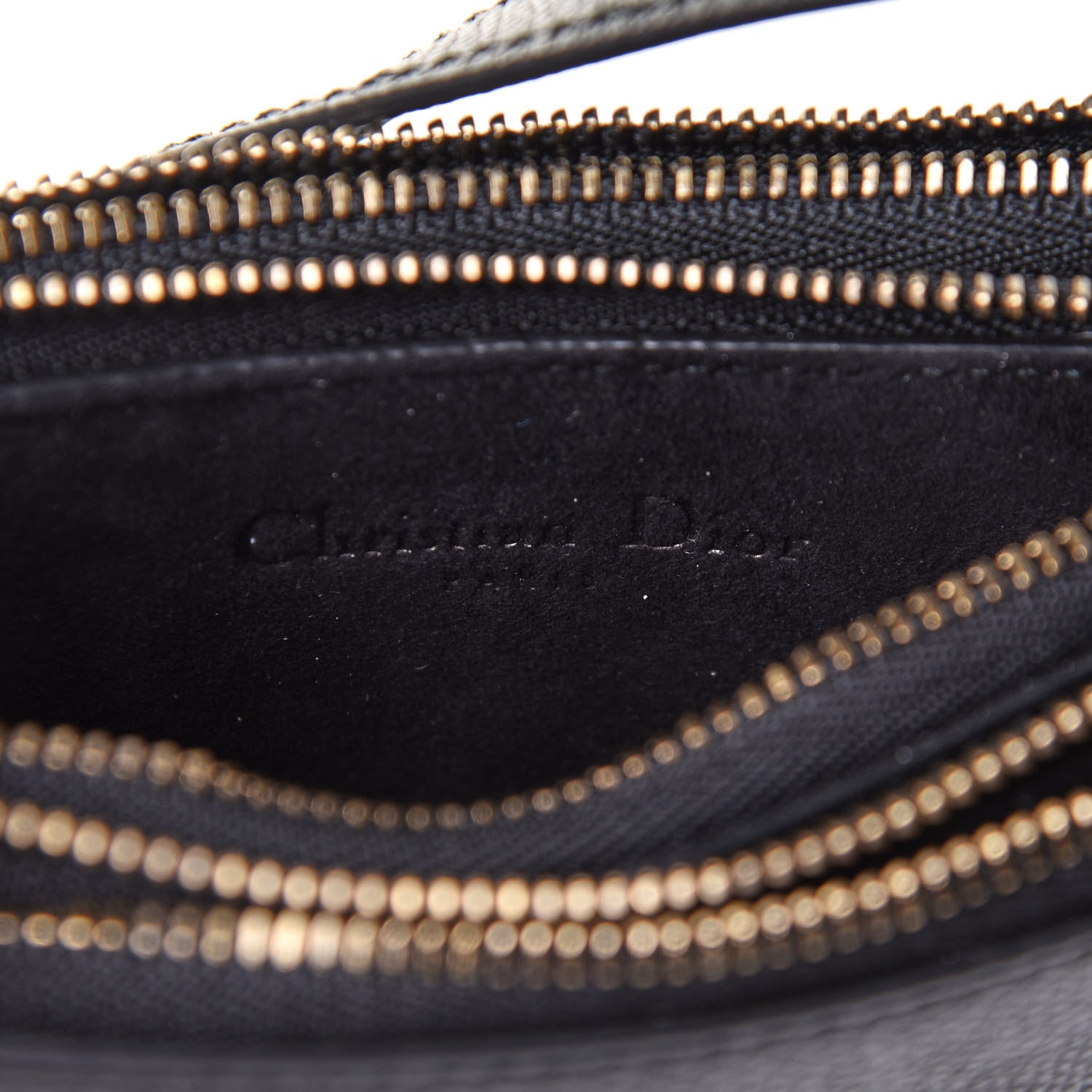 Christian Dior Grained Calfskin Saddle Pouch With Strap Black 6 of 9