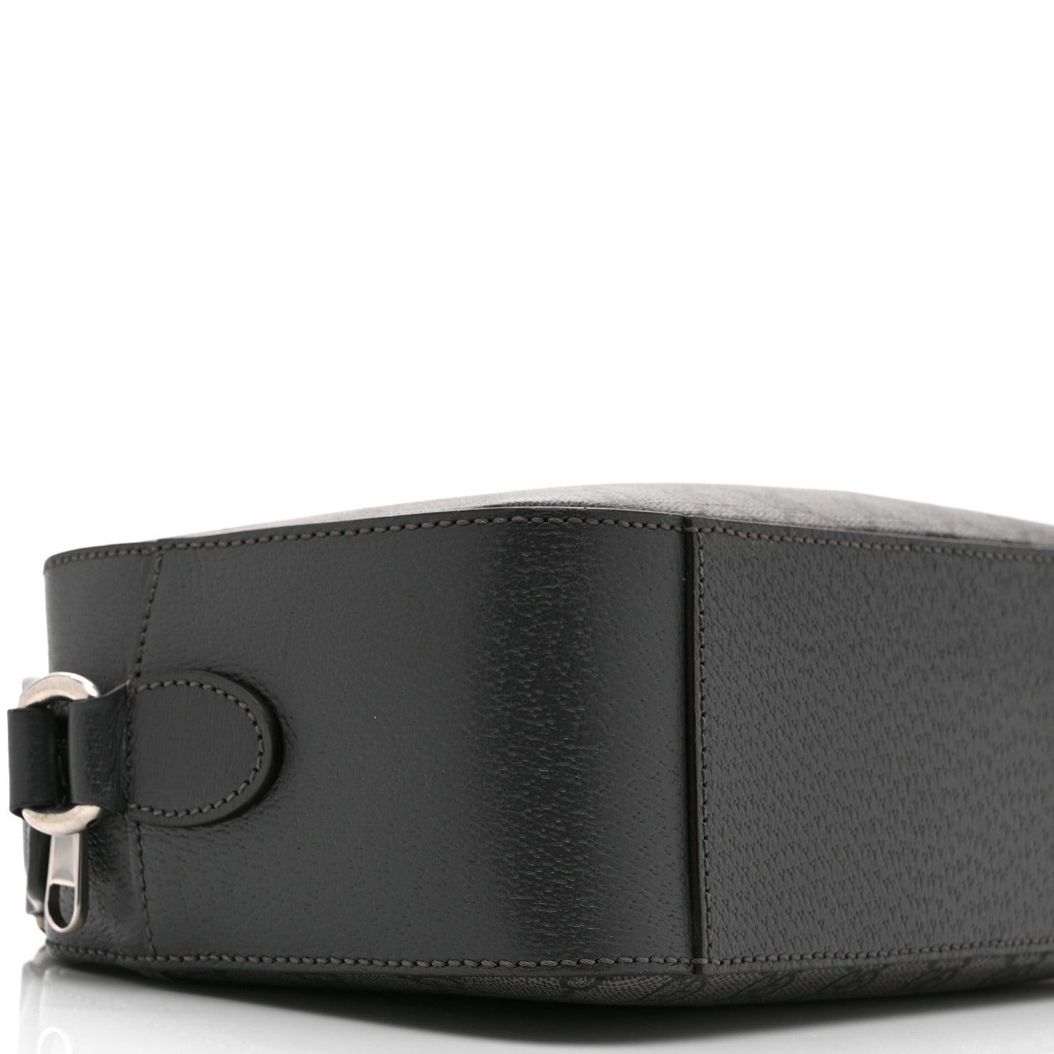Gucci GG Supreme Monogram Textured Dollar Calfskin Ophidia Shoulder Bag Grey Black Graphite Grey 10 of 11
