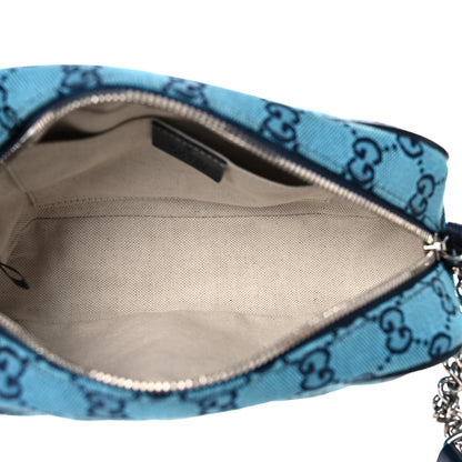 Gucci Monogram Multicolor Matelasse Diagonal Small GG Marmont Chain Shoulder Bag Light Blue 5 of 13