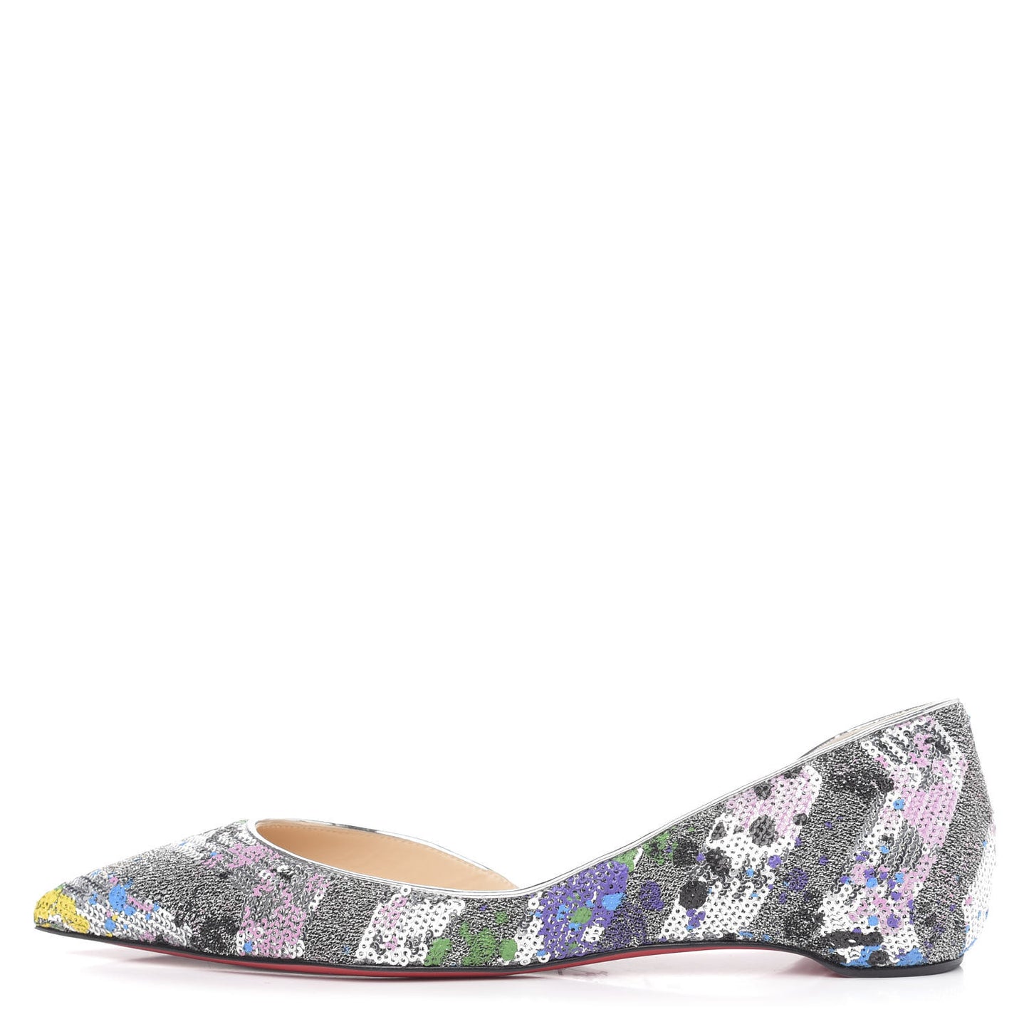 Paillette Splash Iriza Flats 38.5 Silver Multicolor