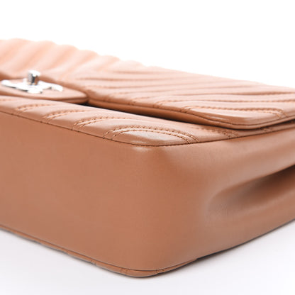Chanel Lambskin Chevron Double Stitch Jumbo Single Flap Camel 9 of 13