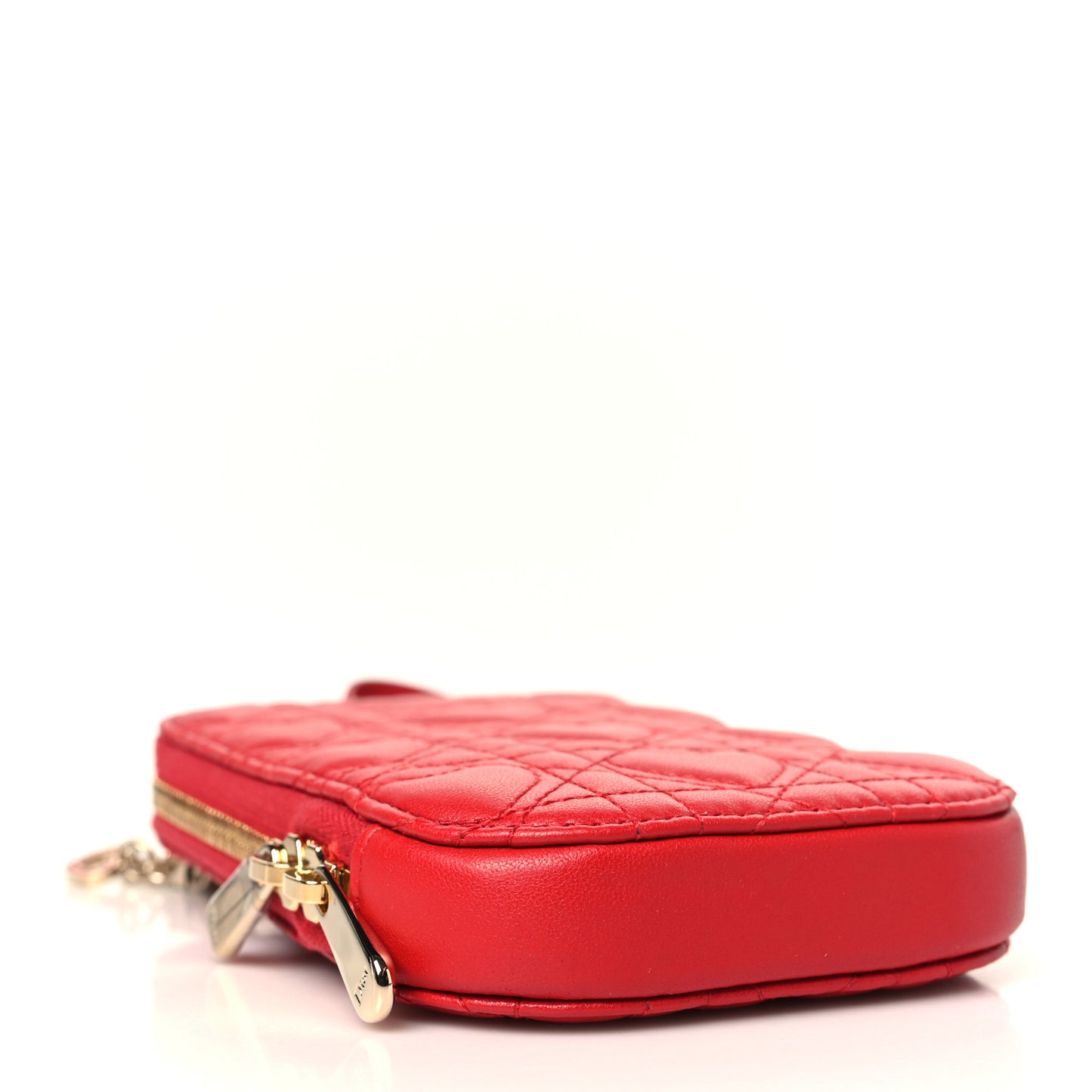 Lambskin Cannage Dioramour Lady Dior Phone Holder Bright Red