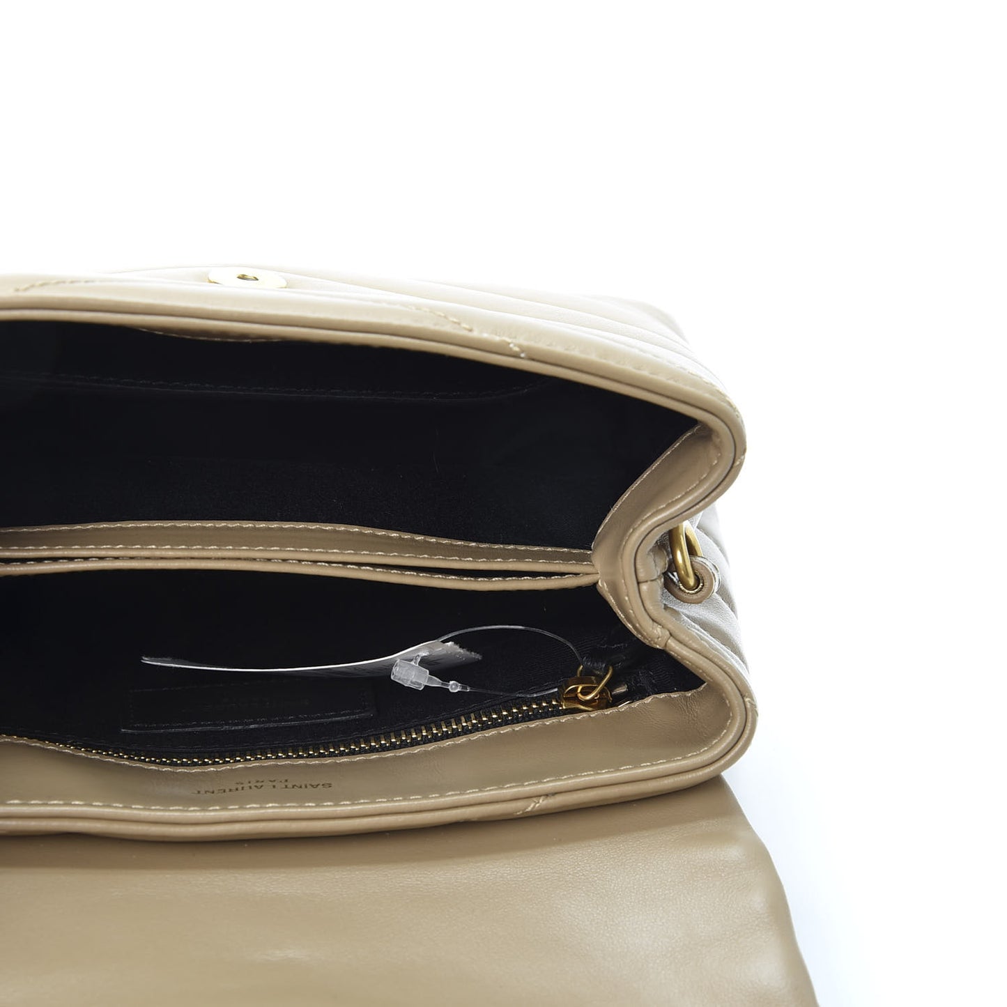 Calfskin Y Quilted Monogram Toy Loulou Crossbody Bag Dark Beige