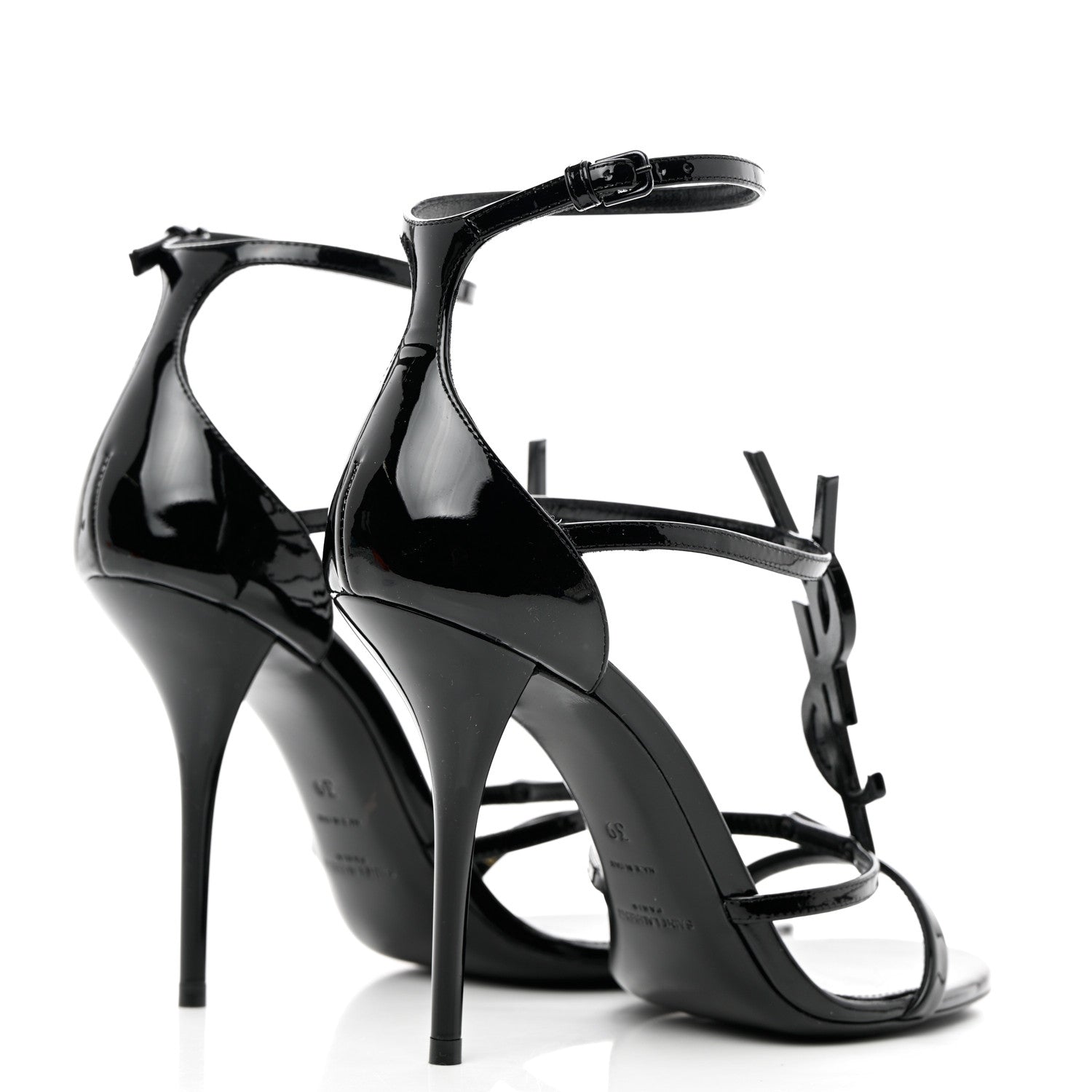 Saint Laurent Calfskin Cassandra 110 Sandals 39 Black 4 of 9