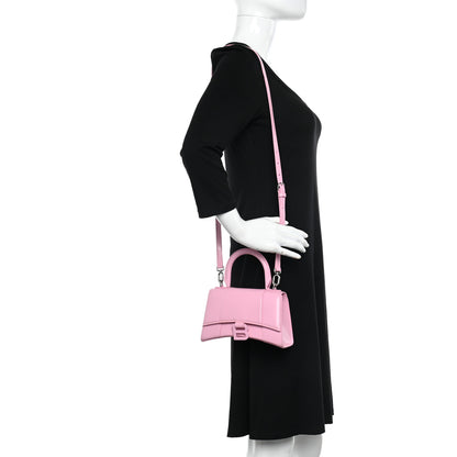 Balenciaga Shiny Box Calfskin Tonal B Hourglass Top Handle Bag XS Candy Pink 2 of 10