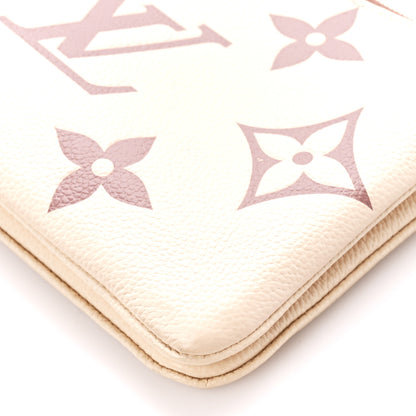 Louis Vuitton Empreinte Monogram Giant Double Zip Pochette Creme Bois de Rose 10 of 11