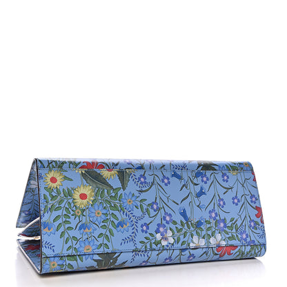 Gucci Calfskin Bamboo Web New Flora Medium Nymphaea Top Handle Bag Azure 5 of 12