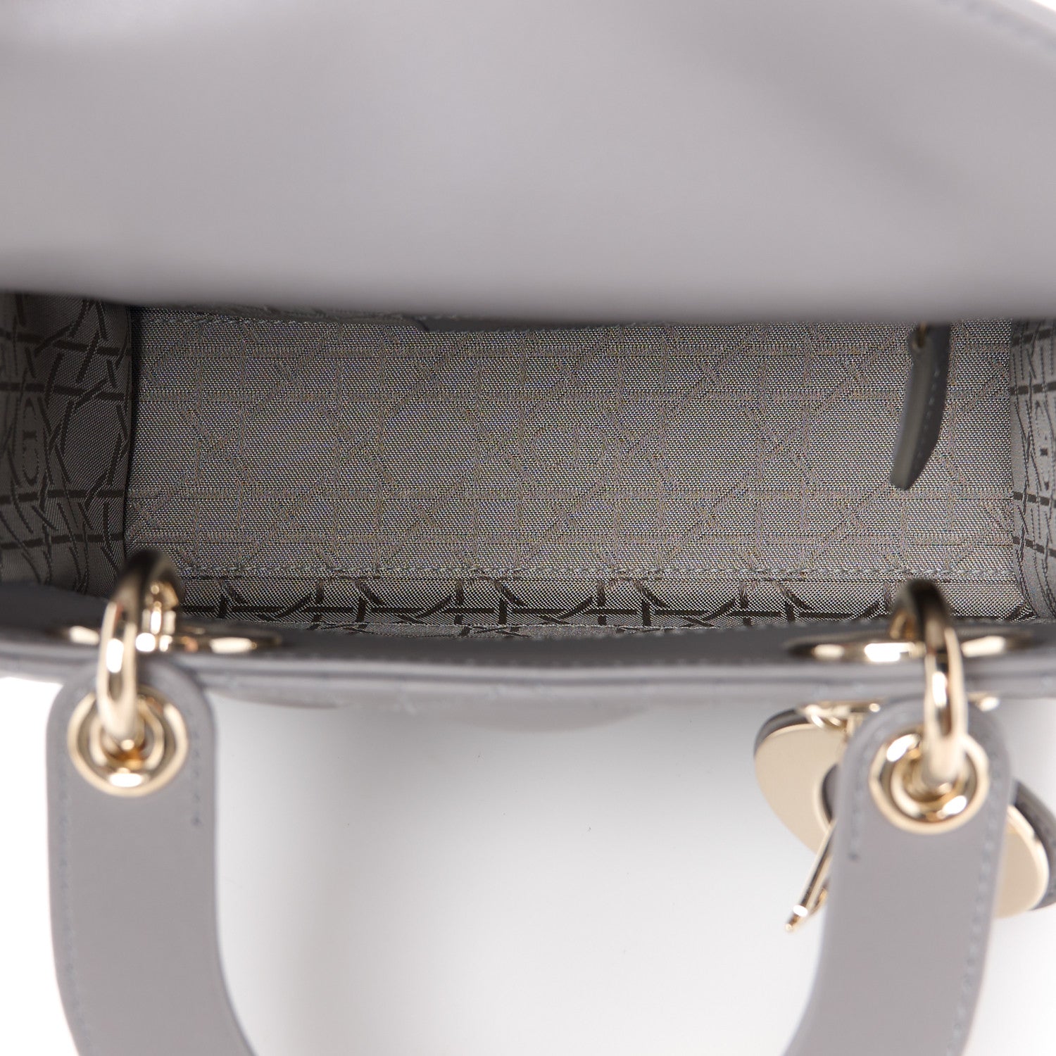 Christian Dior Lambskin Cannage Small My ABCDior Lady Dior Grey 5 of 11