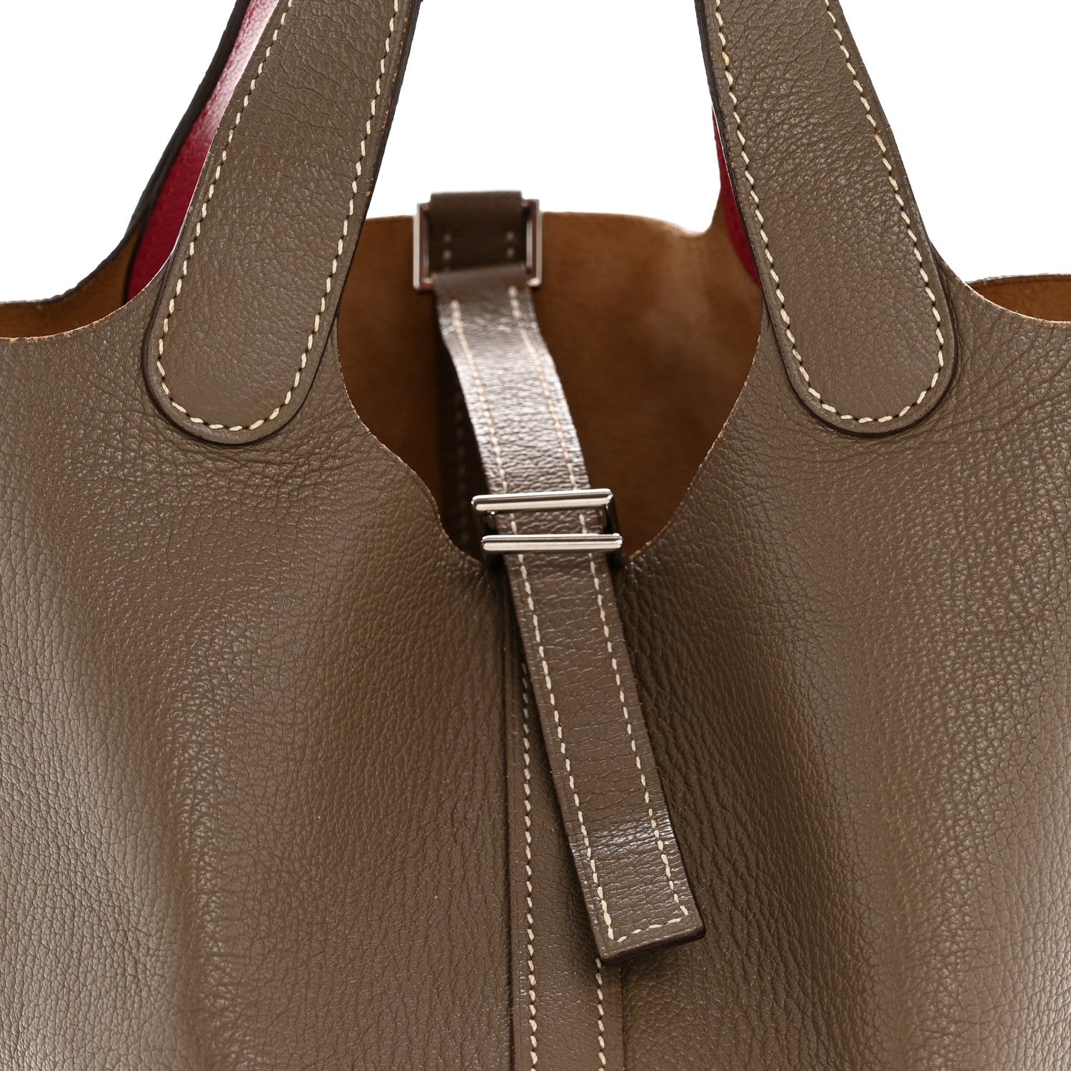 Hermes Chevre Eclat Picotin 18 PM Etoupe Rose Shocking 1876079