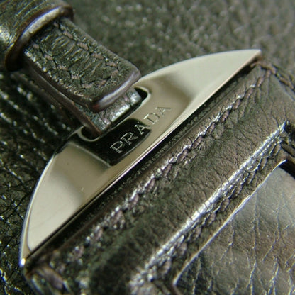 Prada Cervo Shine Metallic Vitadino Tote Grey 7 of 10