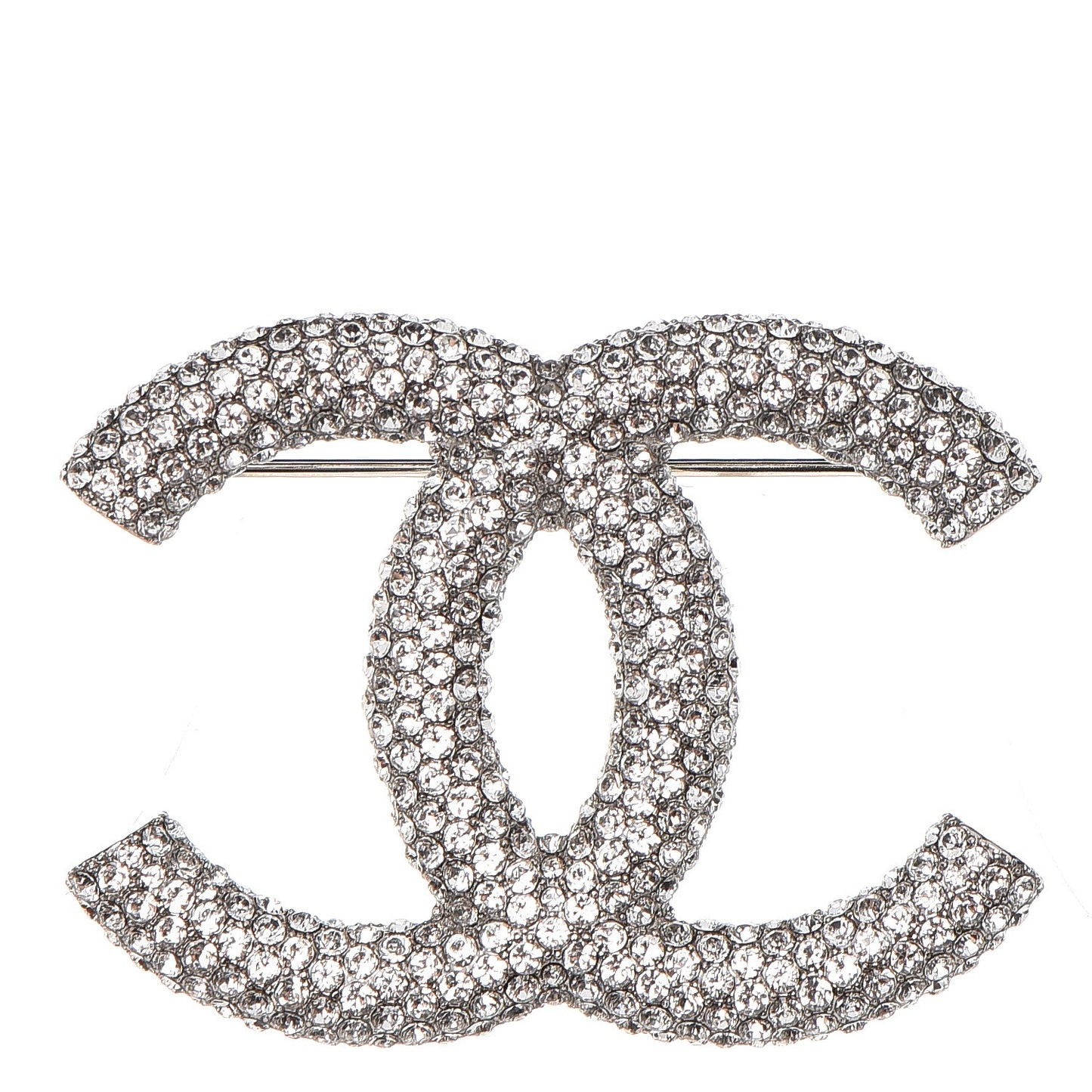 Crystal Large CC Brooch Silver