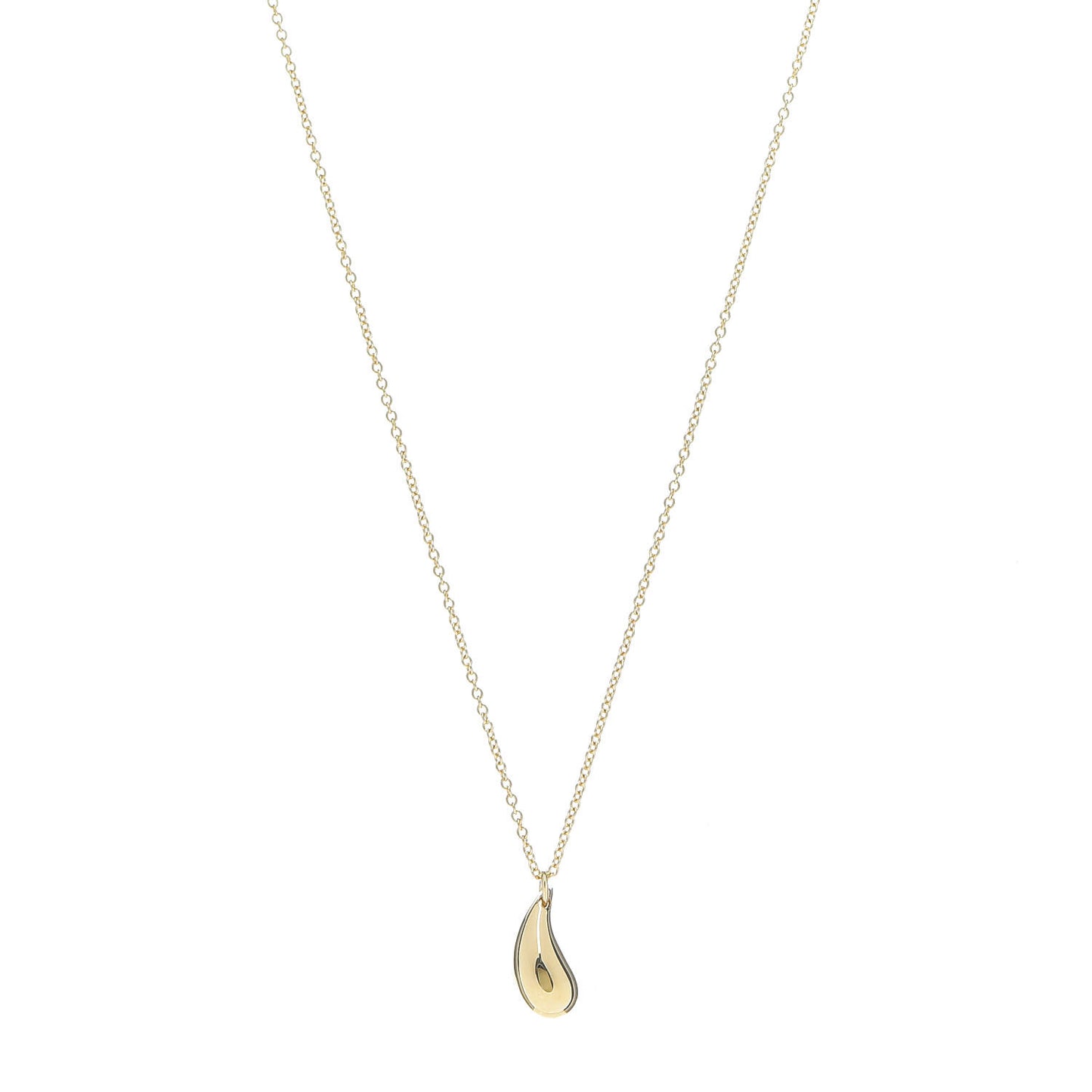 18K Yellow Gold 12mm Elsa Peretti Teardrop Pendant Necklace