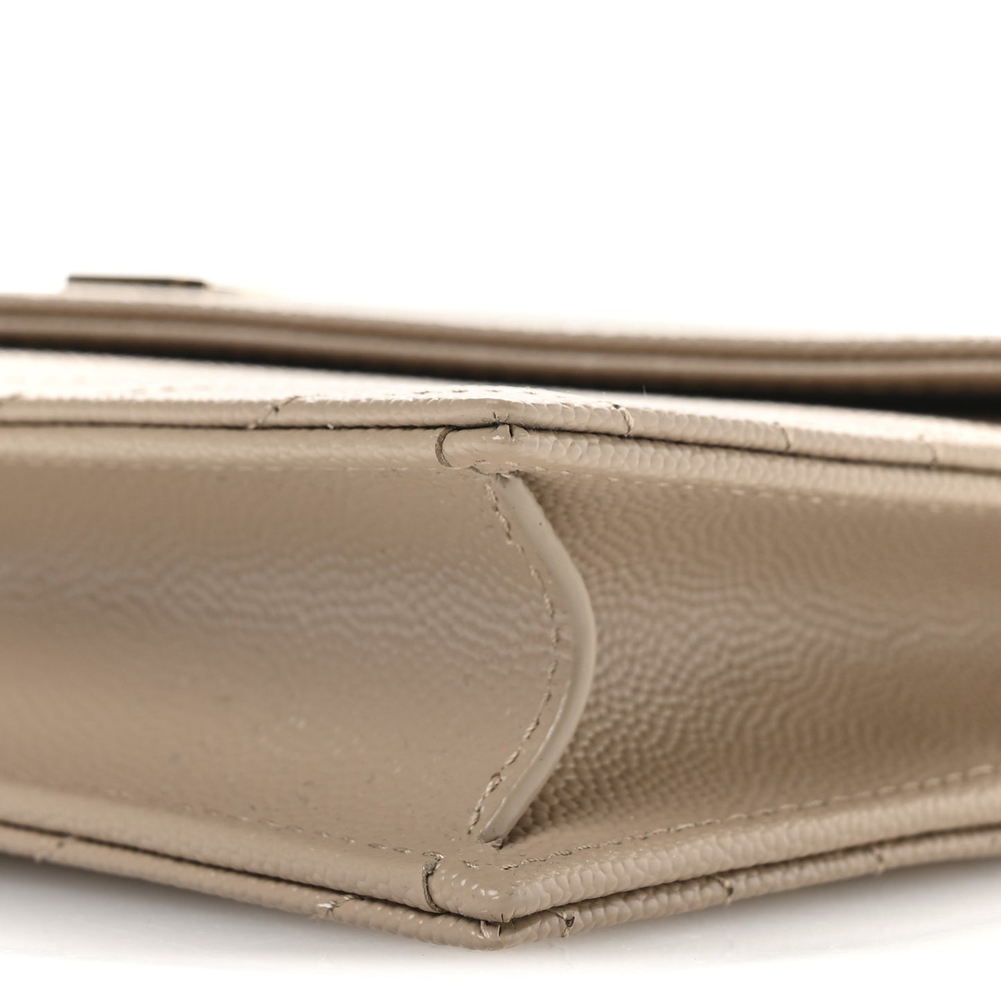 Grain De Poudre Matelasse Chevron Monogram Envelope Chain Wallet Dusty Grey