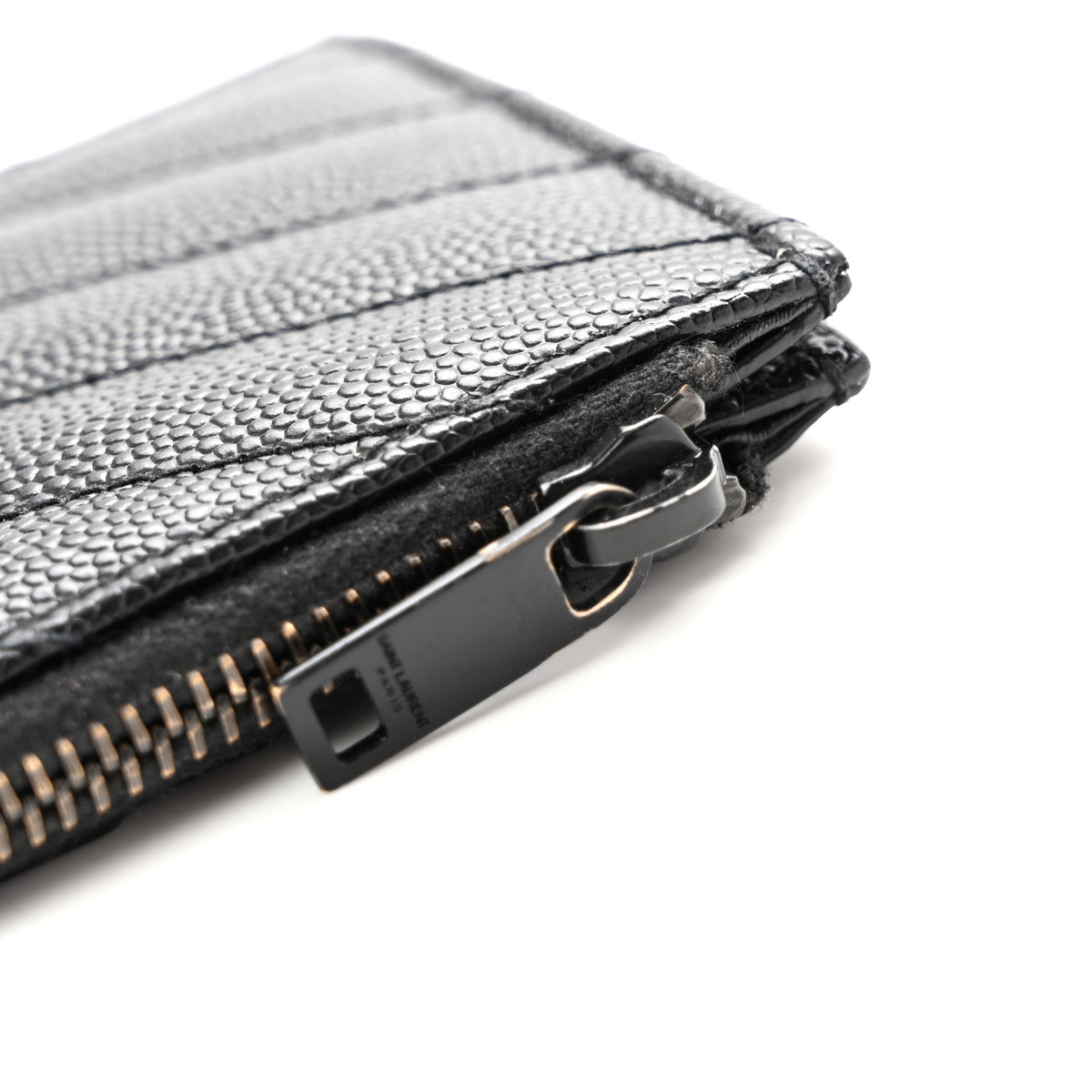 Grain De Poudre Matelasse Chevron Monochrome Fragments Zippered Card Case Black