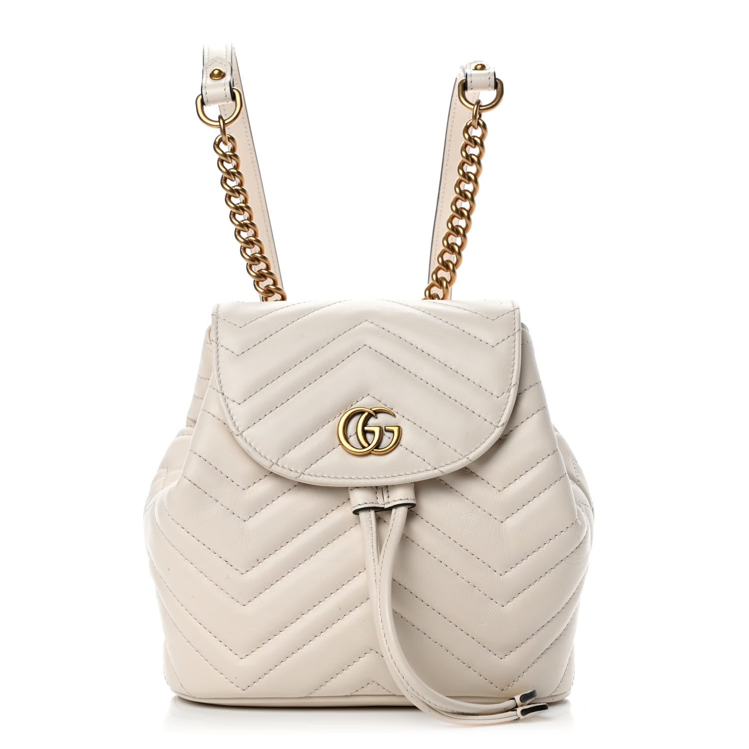 Gucci Calfskin Matelasse GG Marmont Flap Backpack White 1 of 6