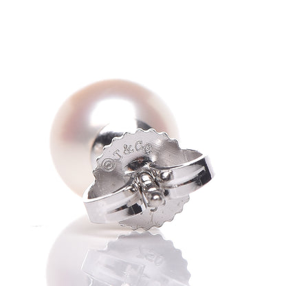 Tiffany 18K White Gold 7-7.5mm Pearl Stud Earrings 5 of 5