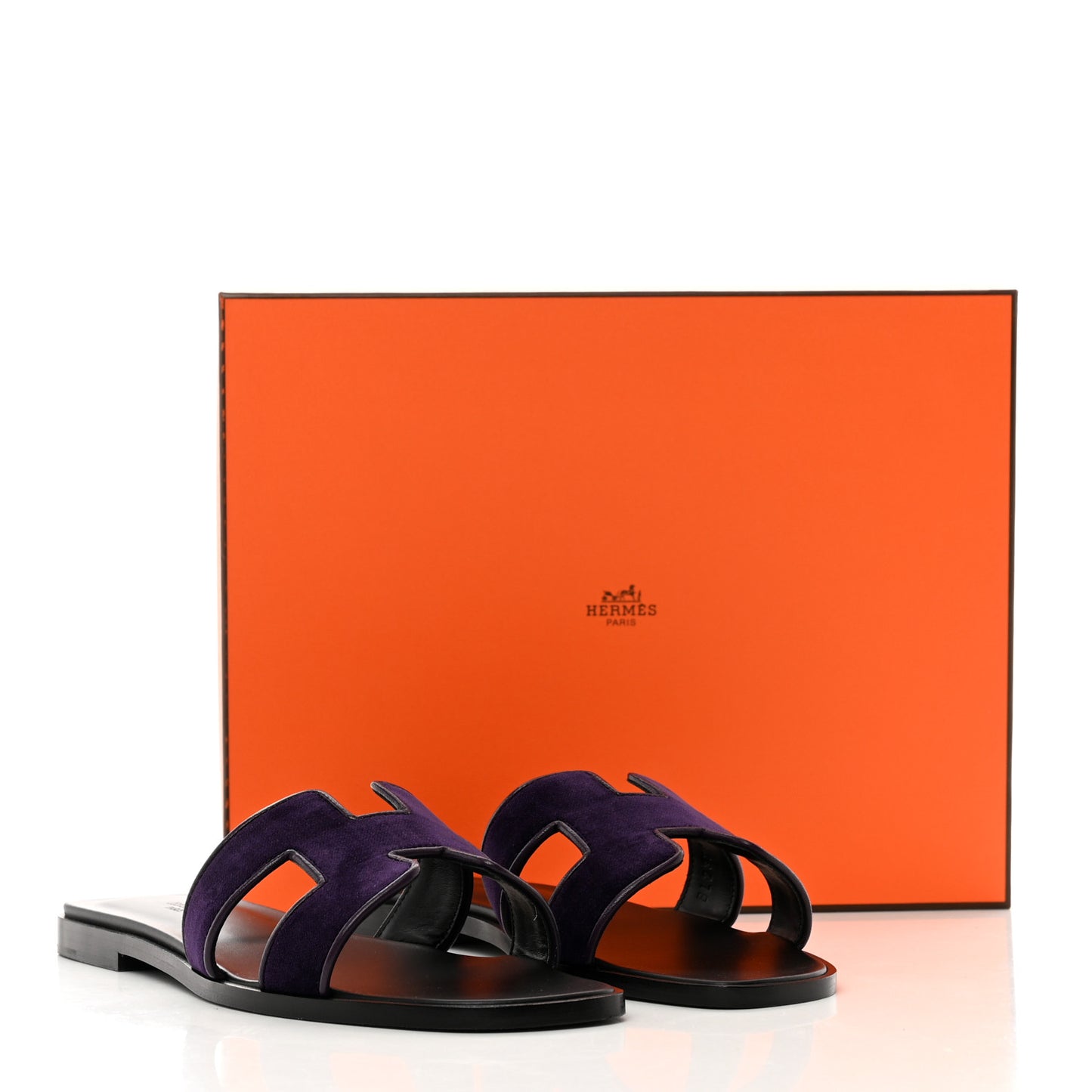 Velvet Nappa Oran Sandals 38.5 Violet Fonce