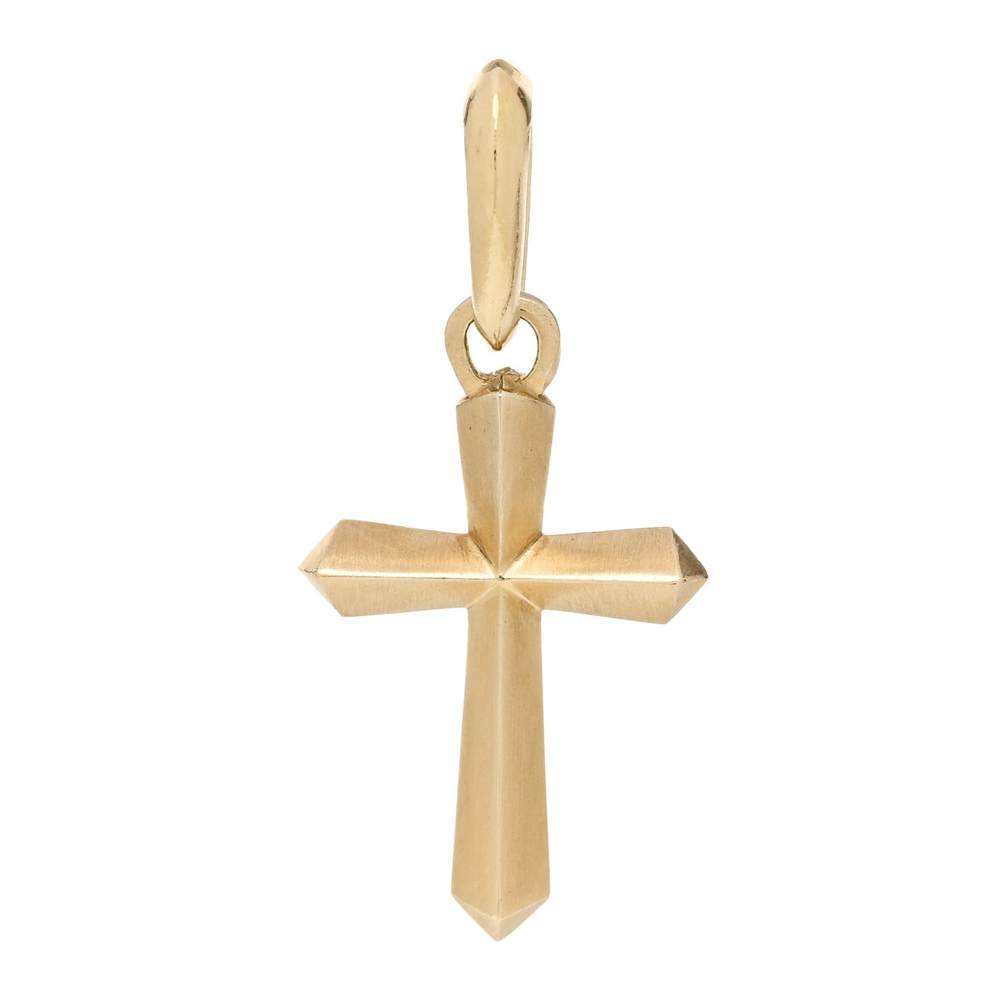 18K Yellow Gold 19mm Cross Amulet Pendant