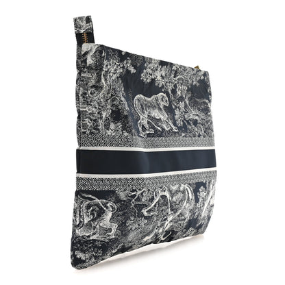 Christian Dior Technical Fabric Toile De Jouy Reverse Diortravel Zipped Pouch Blue Multicolor 3 of 8