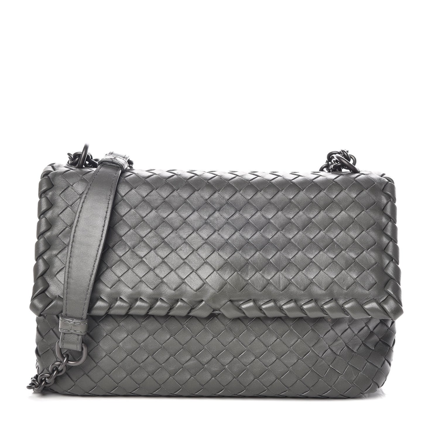 Nappa Intrecciato Medium Olimpia Bag Light Grey