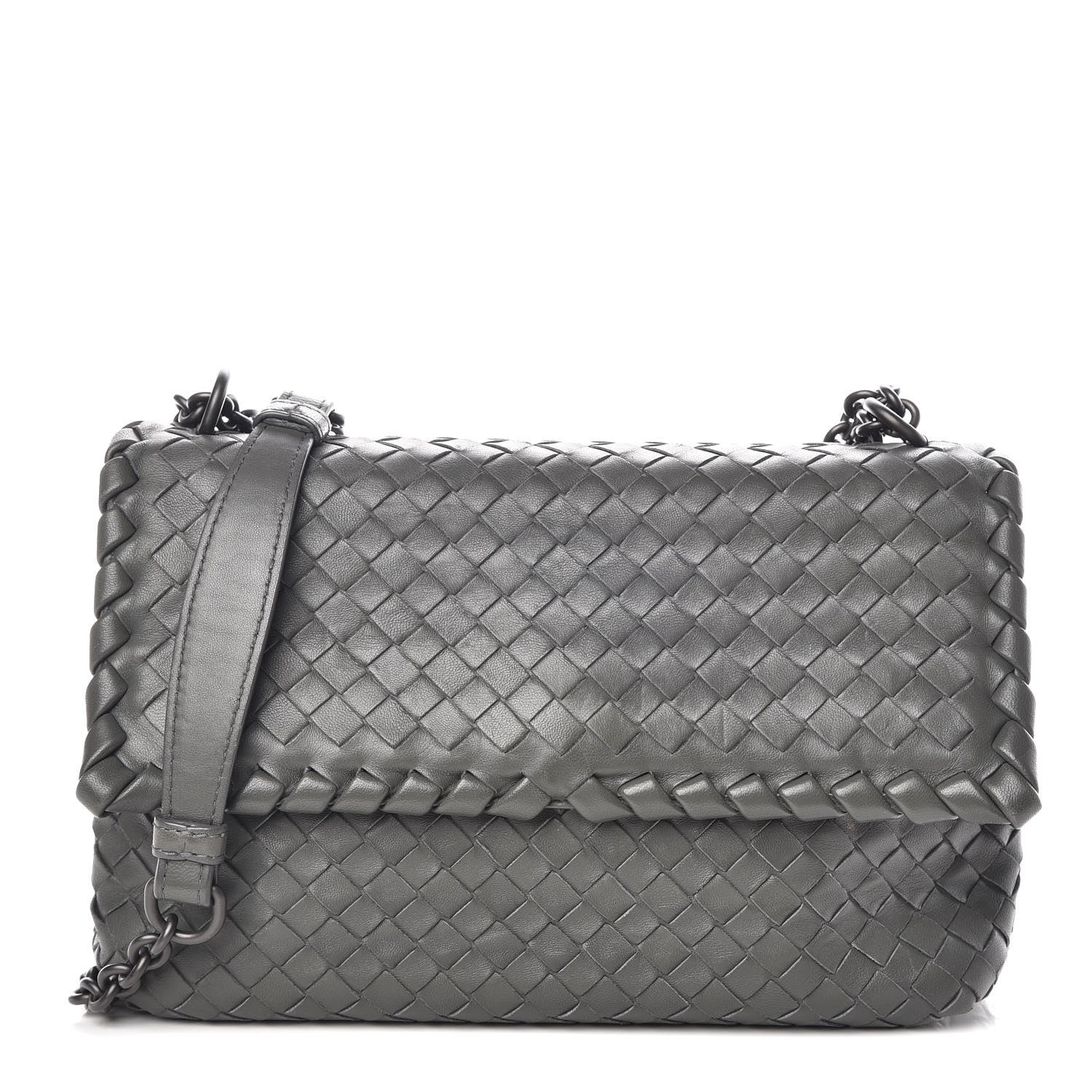 Bottega Veneta Nappa Intrecciato Medium Olimpia Bag Light Grey 1 of 11