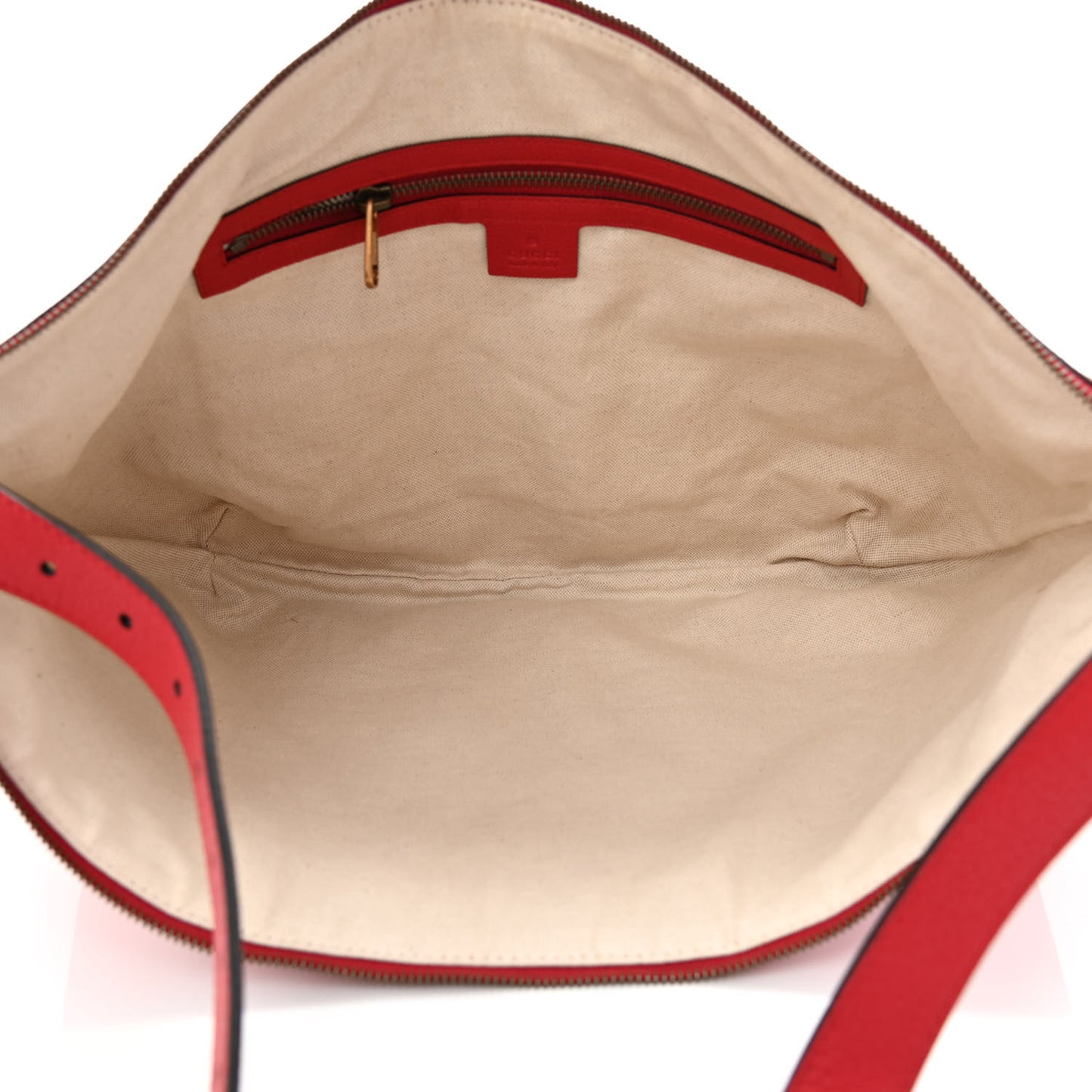 Grained Calfskin Logo Half Moon Hobo Red