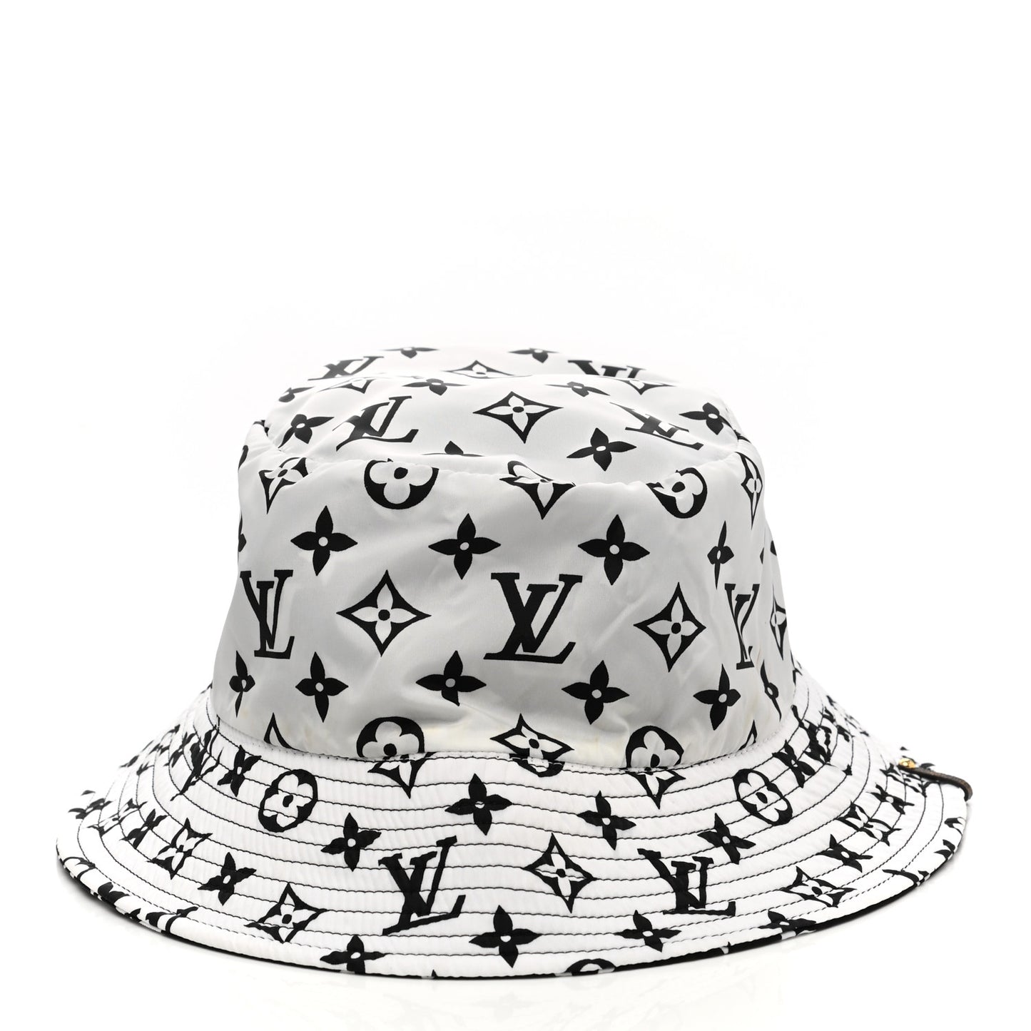 Nylon Monogram Reversible Bob Bucket Hat M Black White