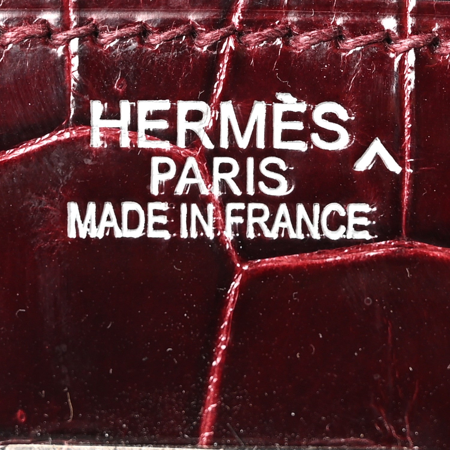 Hermes Shiny Porosus Crocodile Birkin 35 Bourgogne 6 of 10