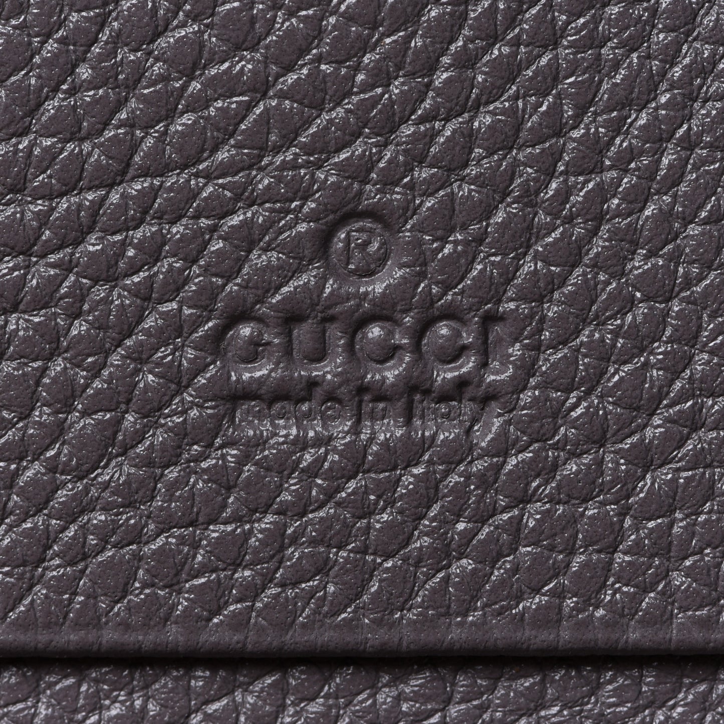 Grainy Calfskin Zumi Chain Card Case Wallet Dusty Grey