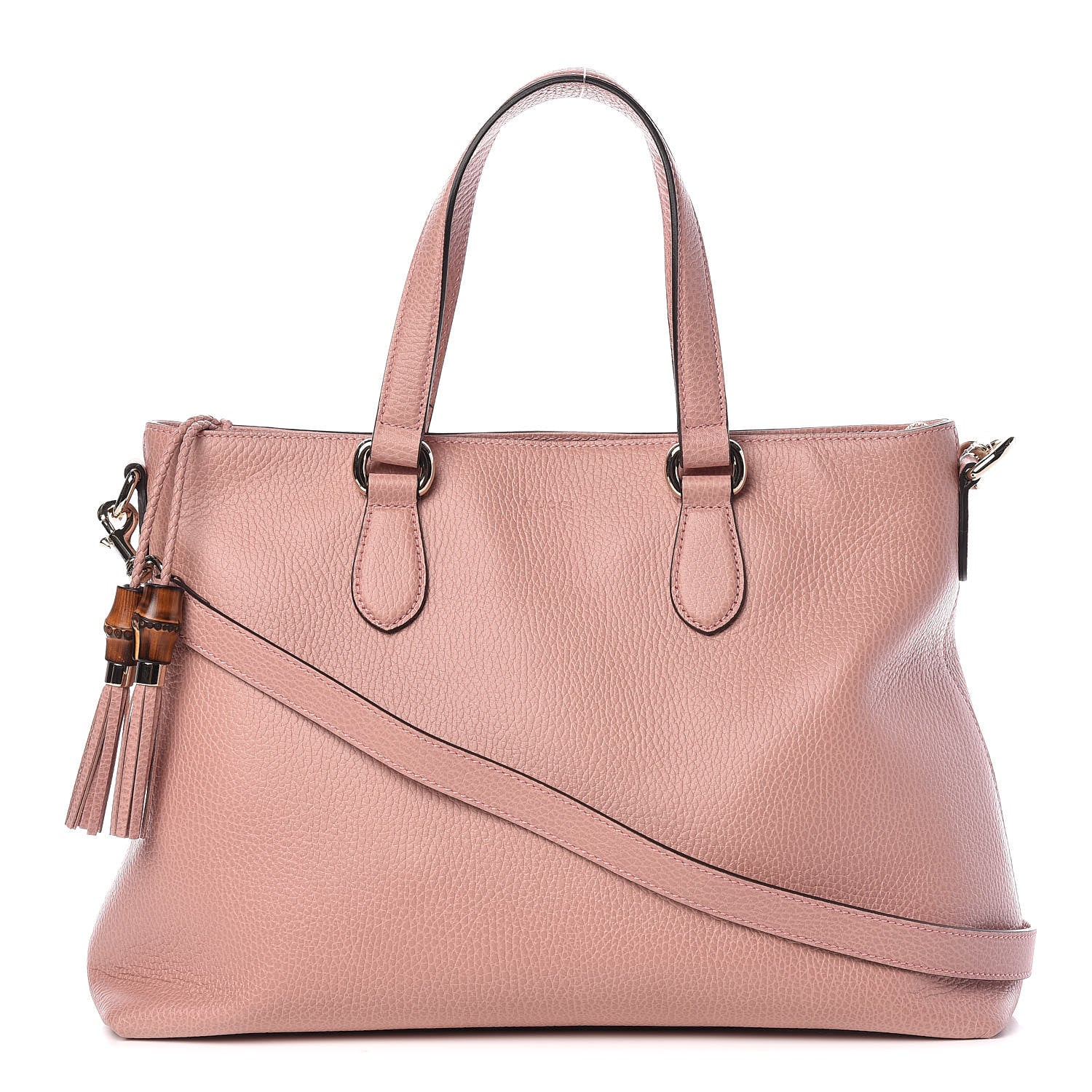 Gucci Calfskin Bamboo Tassel Top Handle Tote Soft Pink 1 of 13