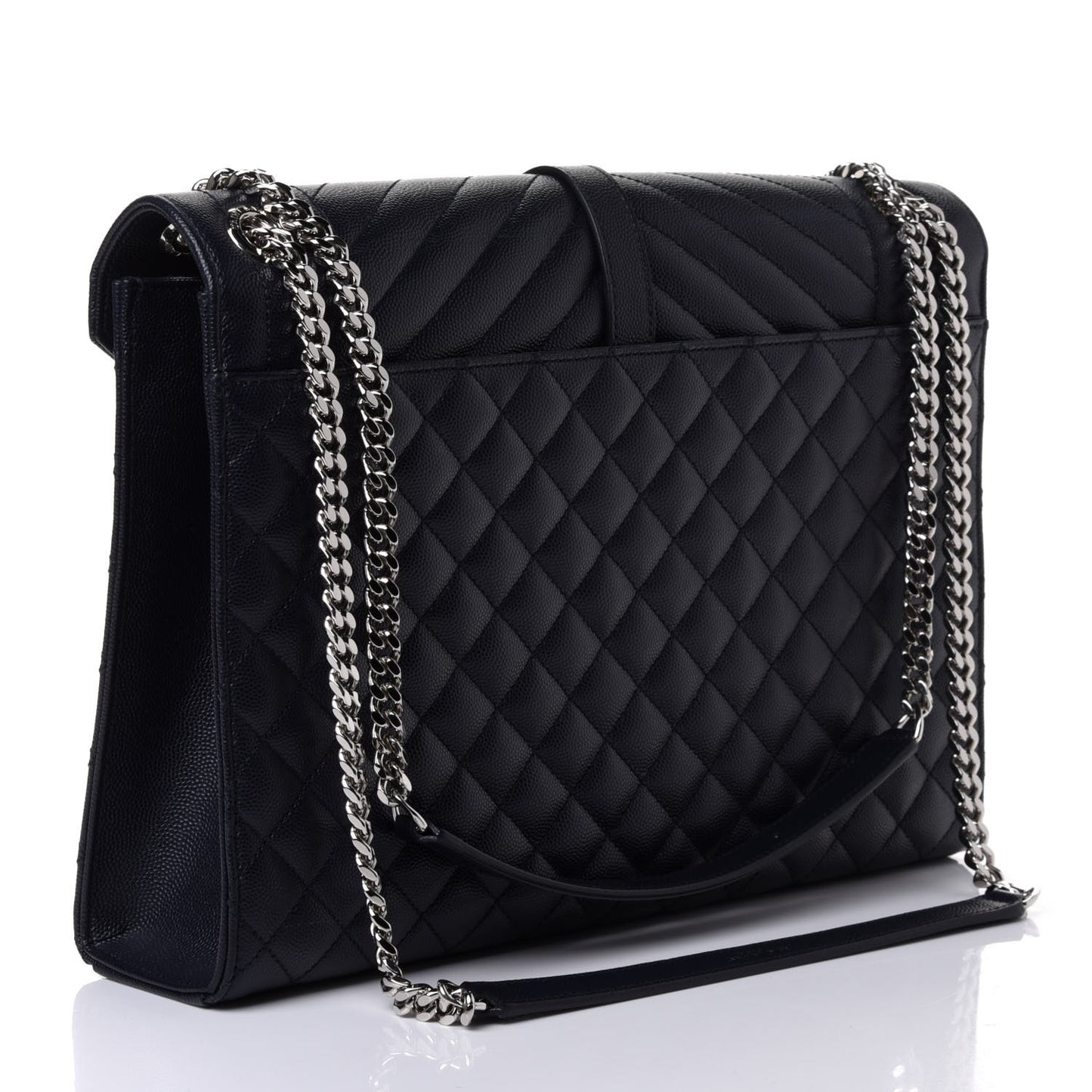 Grain De Poudre Large Tri-Quilt Monogram Satchel Deep Marine