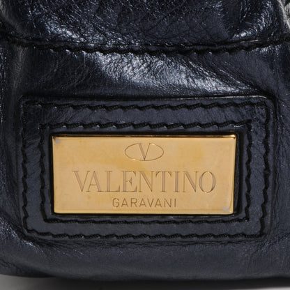 Valentino Garavani Leather Large Histoire Metallic Blue 8 of 9