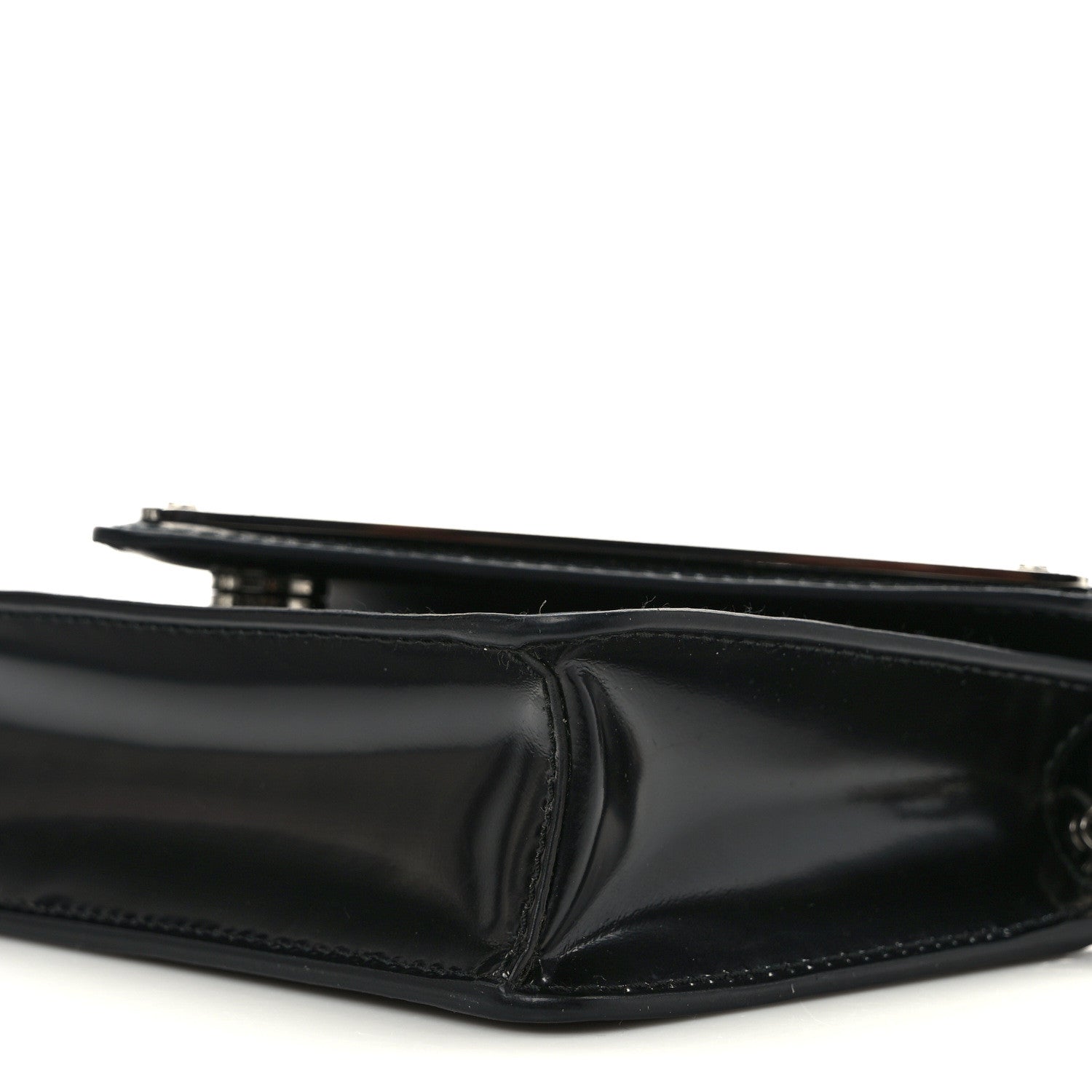 Prada Spazzolato Triangle Logo Plate Flap Chain Crossbody Bag Black 8 of 8