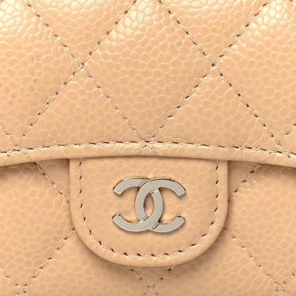 Chanel Caviar Quilted Flap Card Holder Wallet Beige 9 of 9