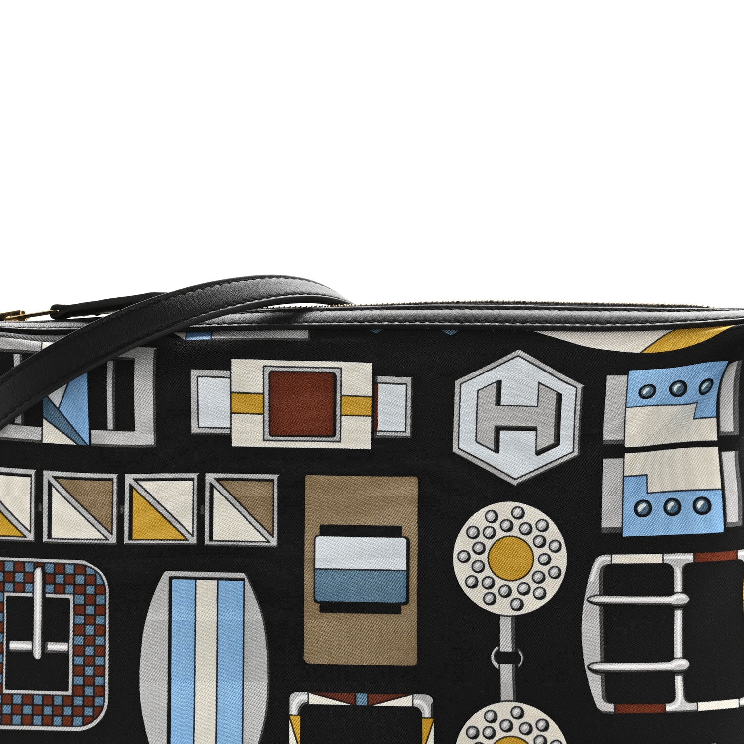 Hermes Silk Sursoie To Go Pouch Bleu Marine Craie Black 9 of 12