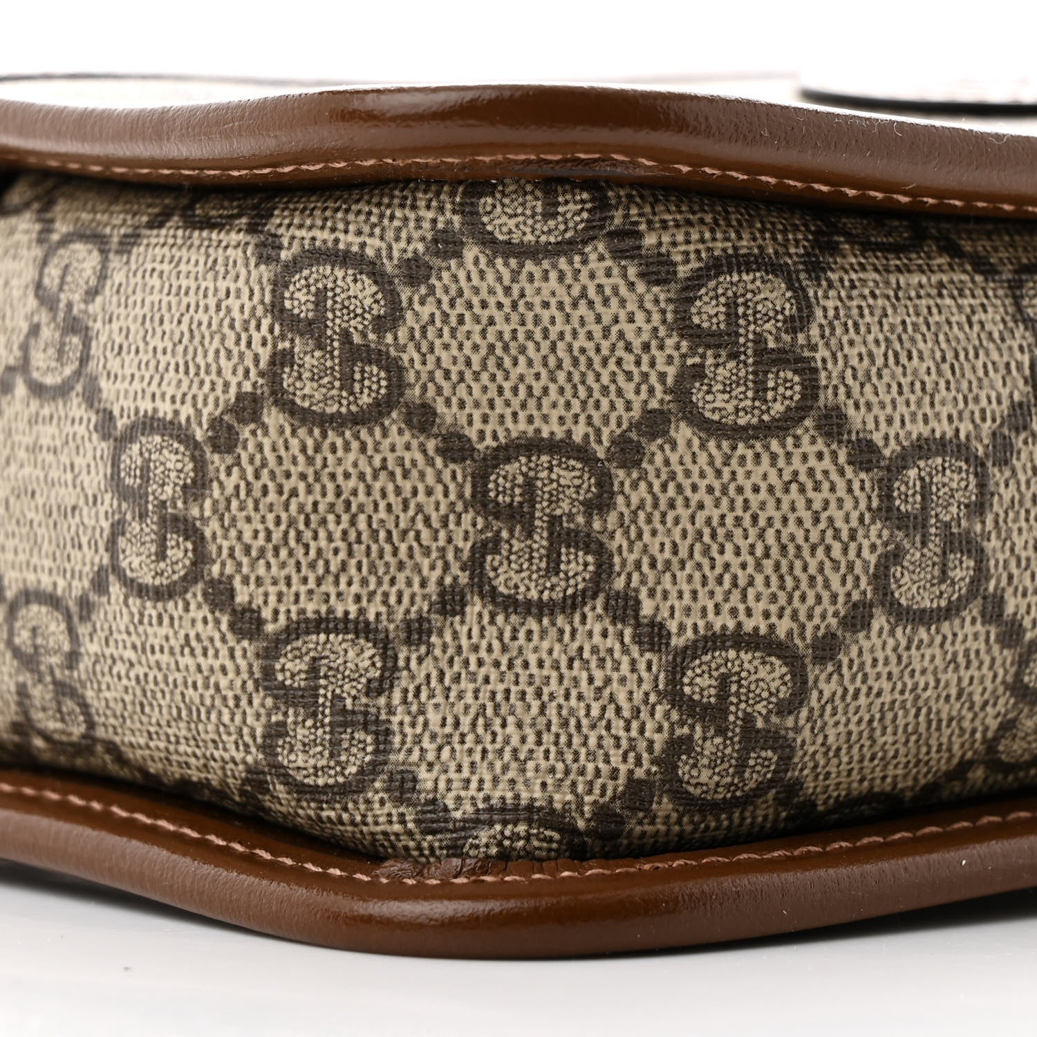 Gucci GG Supreme Monogram Azalea Calfskin Mini Retro Interlocking G Shoulder Bag Beige Ebony Brown Sugar 9 of 10