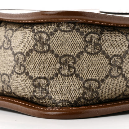 Gucci GG Supreme Monogram Azalea Calfskin Mini Retro Interlocking G Shoulder Bag Beige Ebony Brown Sugar 9 of 10