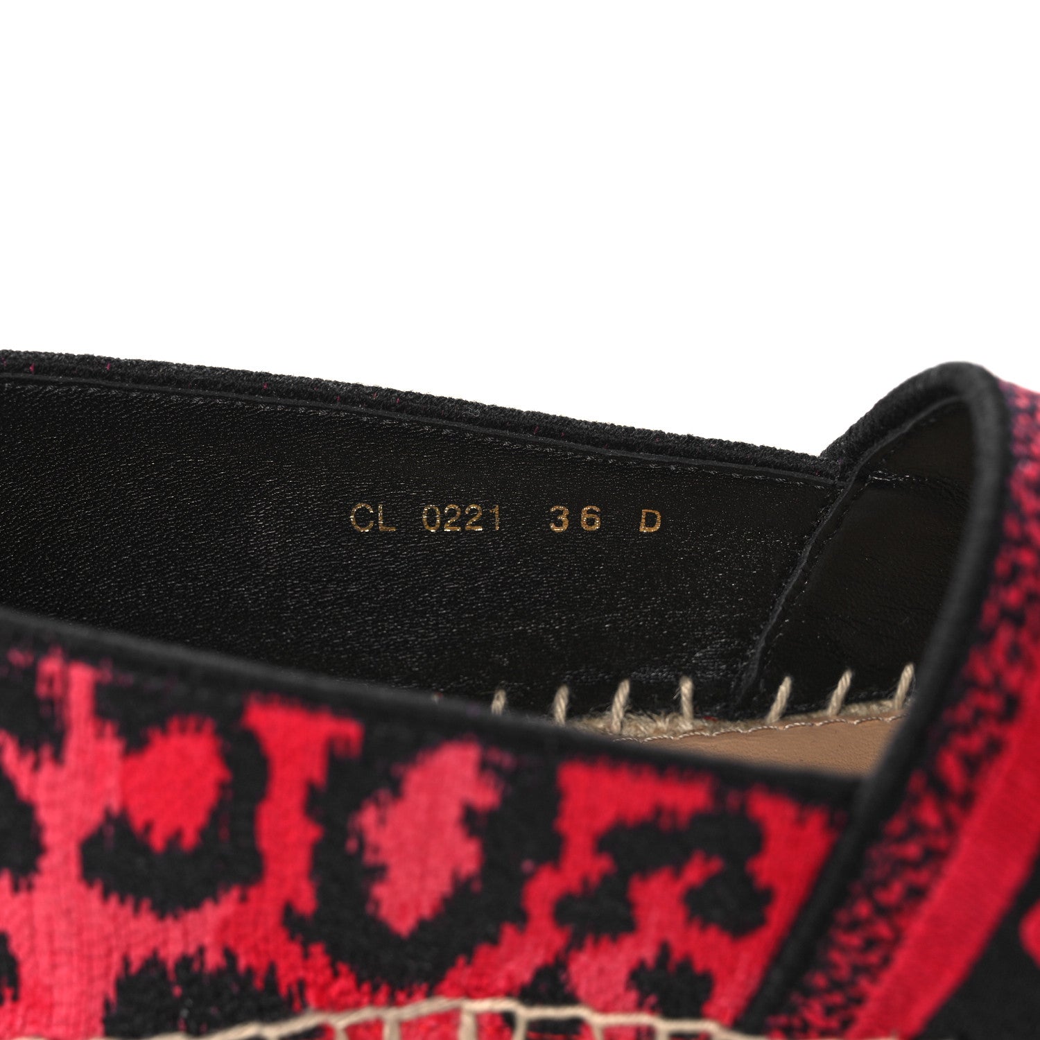 Christian Dior Cotton Embroidered Leopard Print Granville Espadrille 36 Framboise 8 of 9