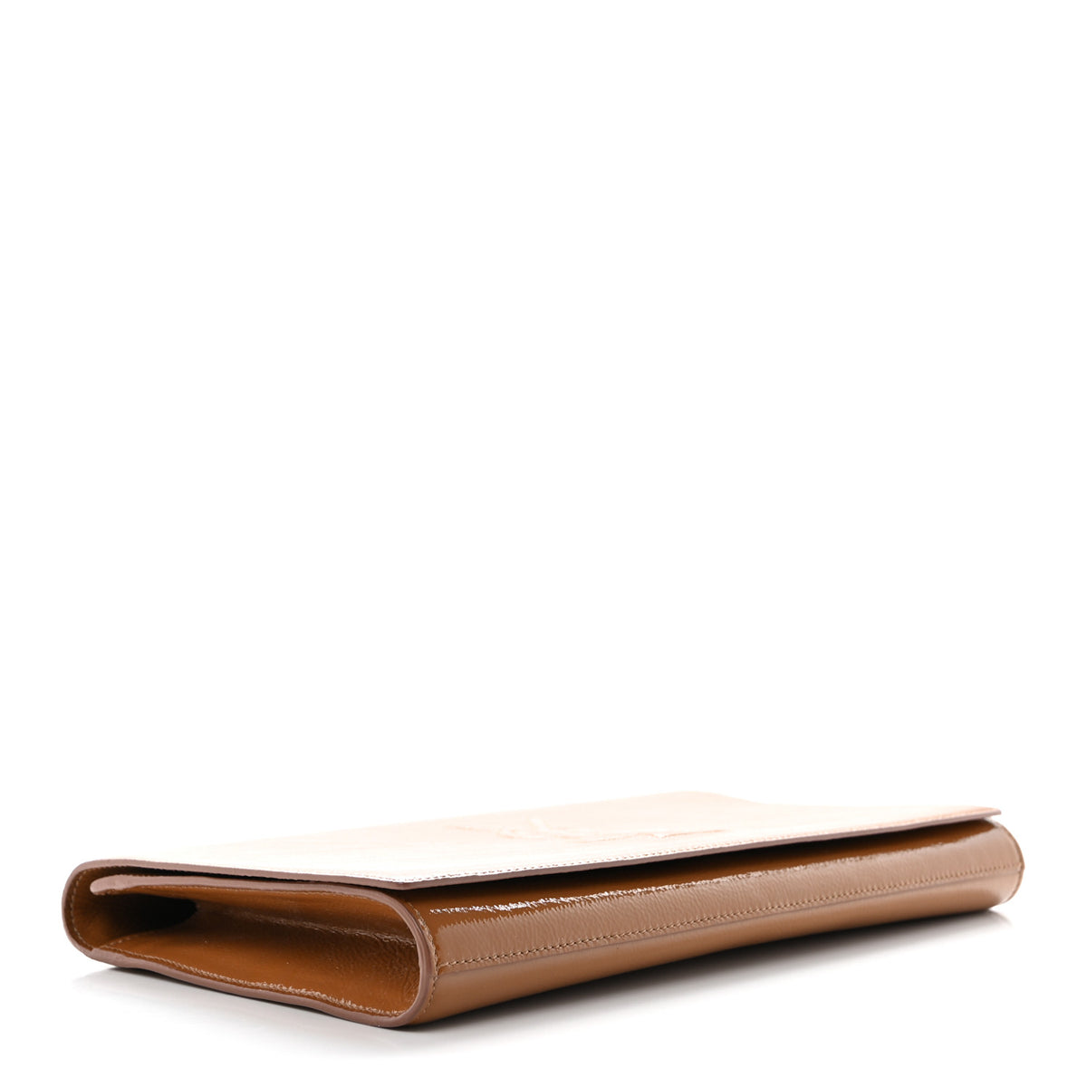 Saint Laurent Textured Patent Calfskin Monogram Large Belle De Jour Clutch Beige 4 of 7