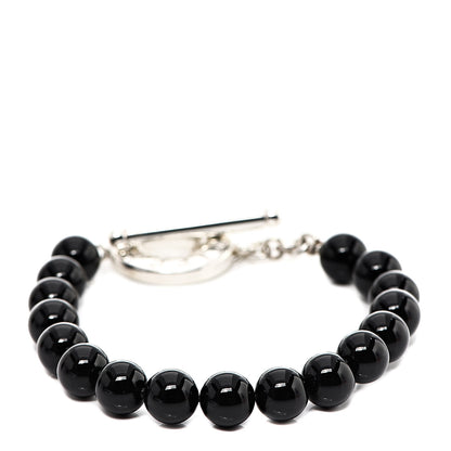 Tiffany Sterling Silver Black Onyx Bead Toggle Bracelet 1 of 3