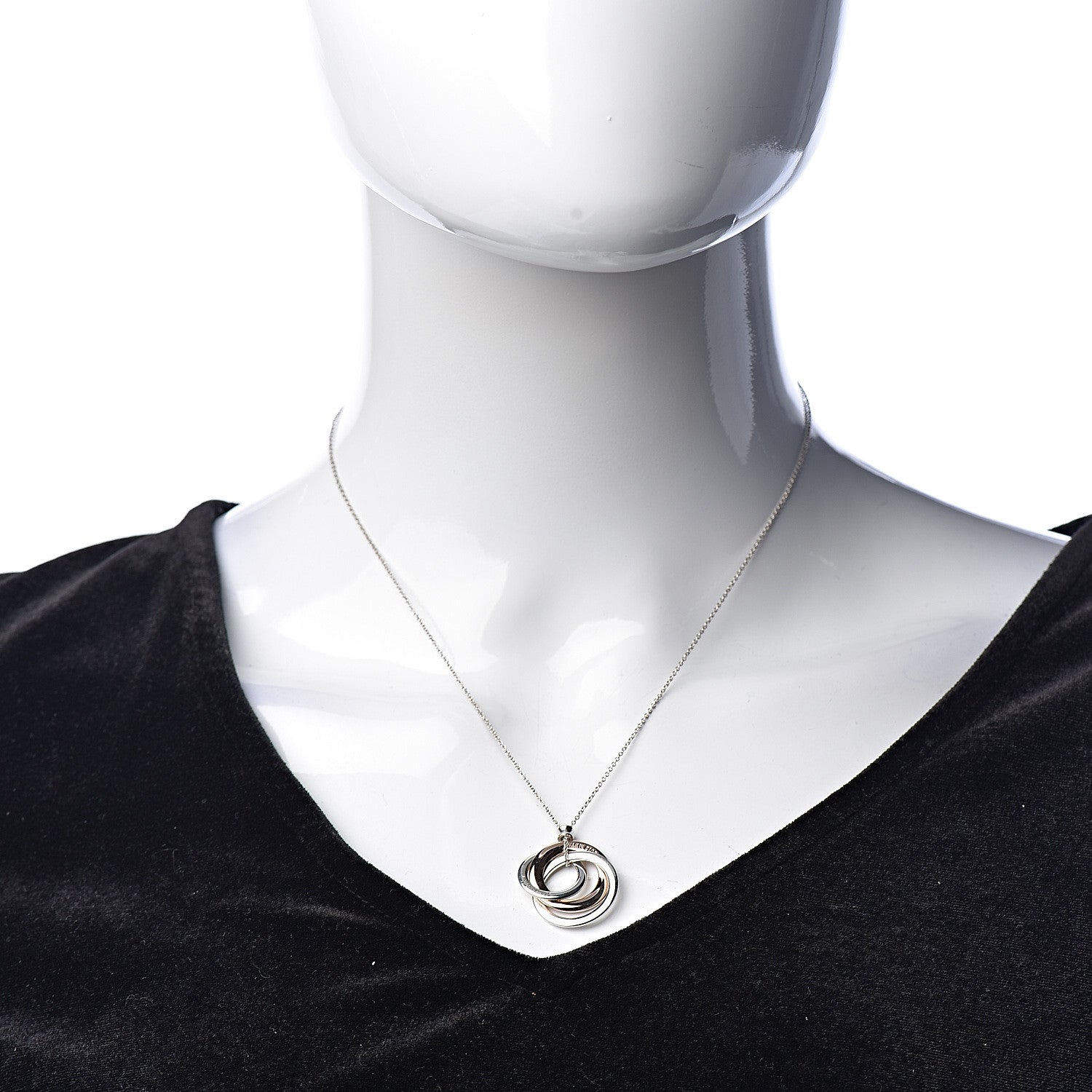 Tiffany Sterling Silver Rubedo 1837 Circles Pendant Necklace 2 of 8